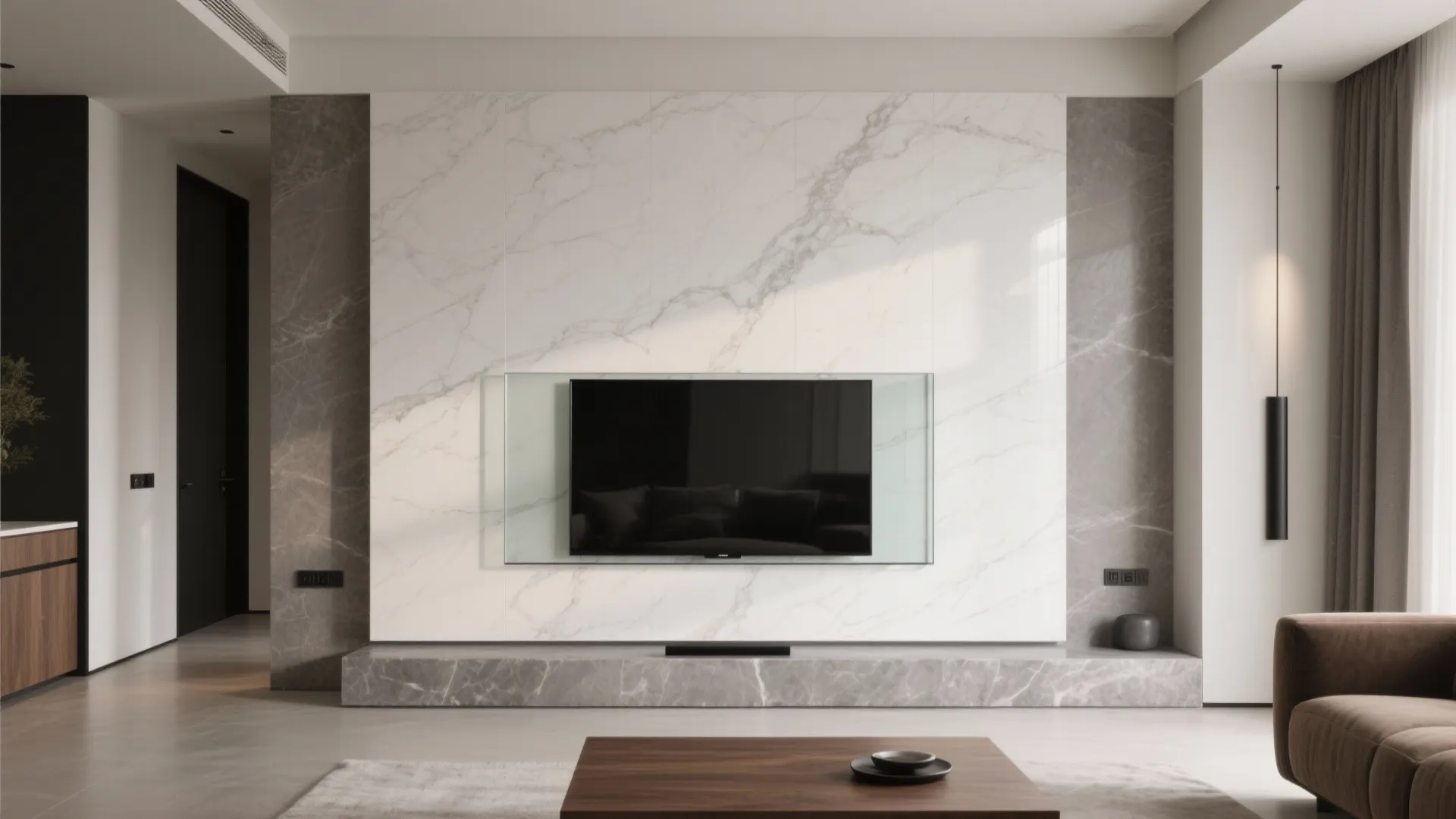 Stone, Porcelain, or Microcement Statement Wall