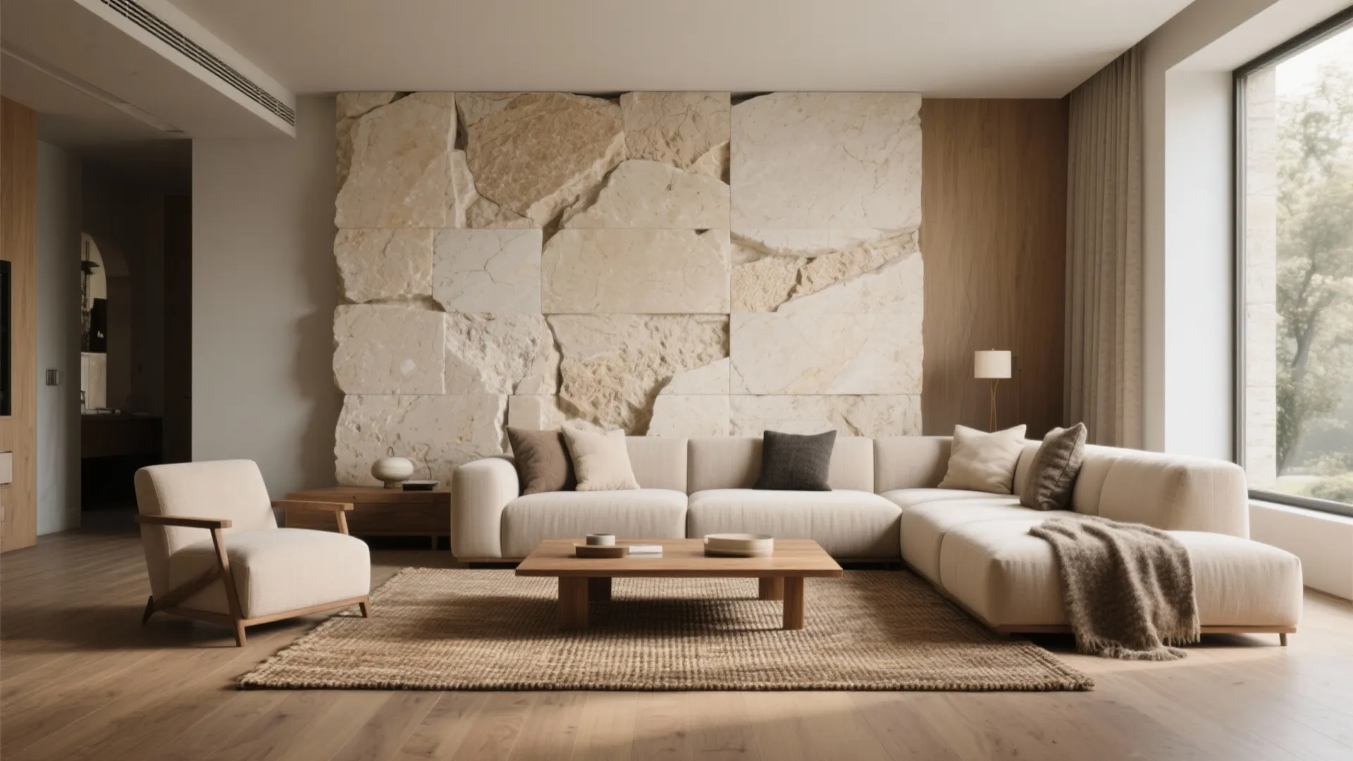 Natural Stone Veneer for Organic Warmth (Slate, Travertine, Limestone)