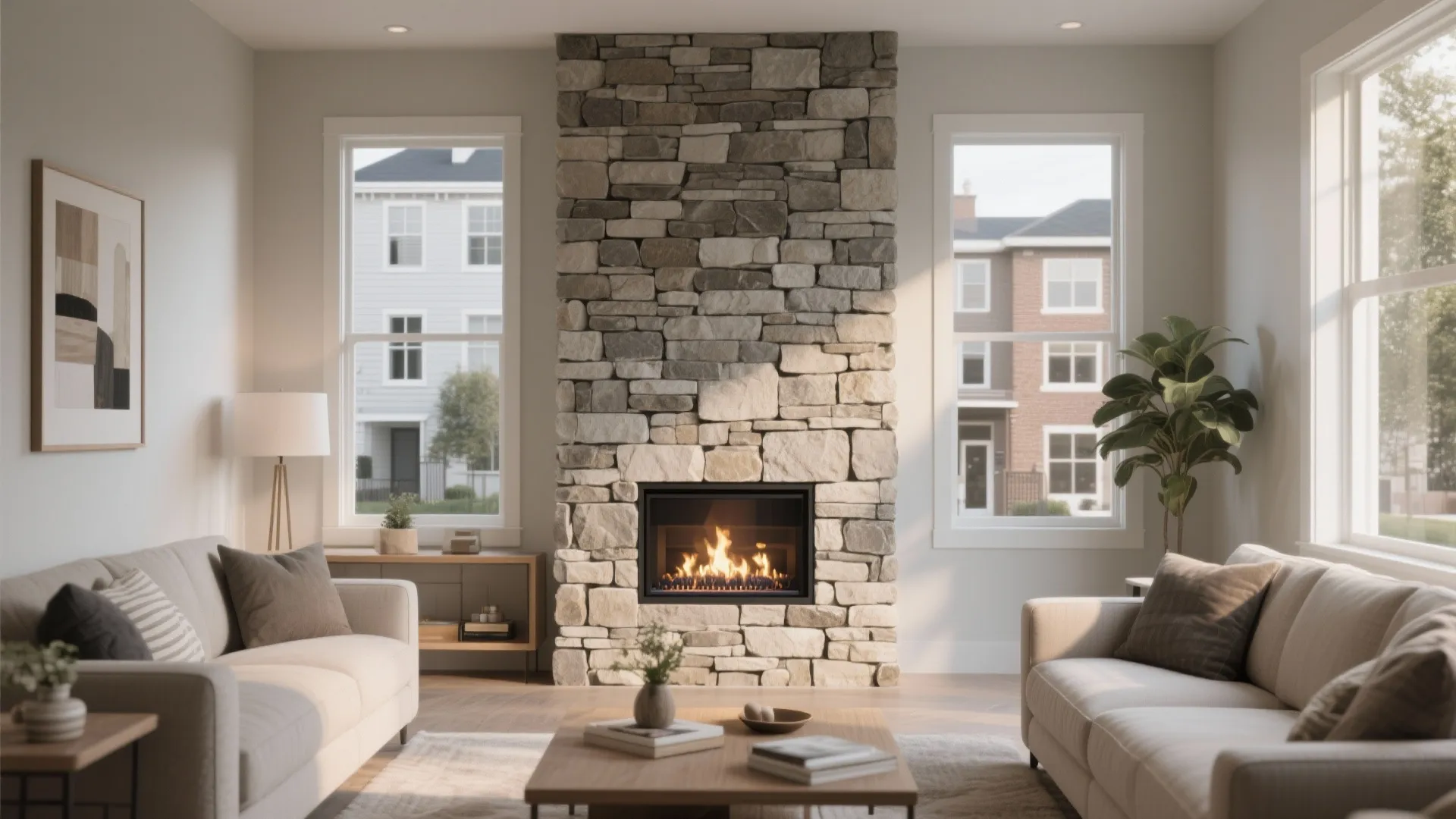 3. Minimal Stone Veneer for Texture Without Bulk