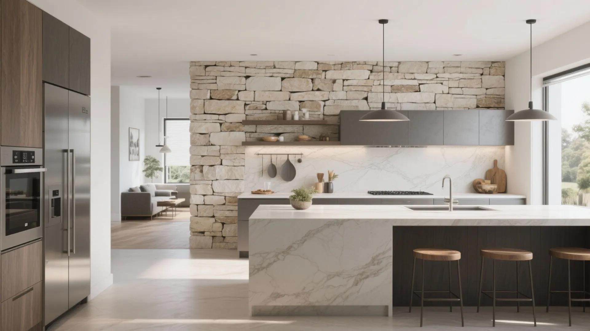 Stone Veneer Feature Wall