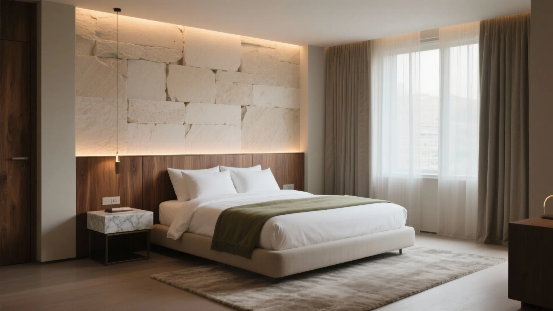 Subtle Stone + Warm Wood Palette