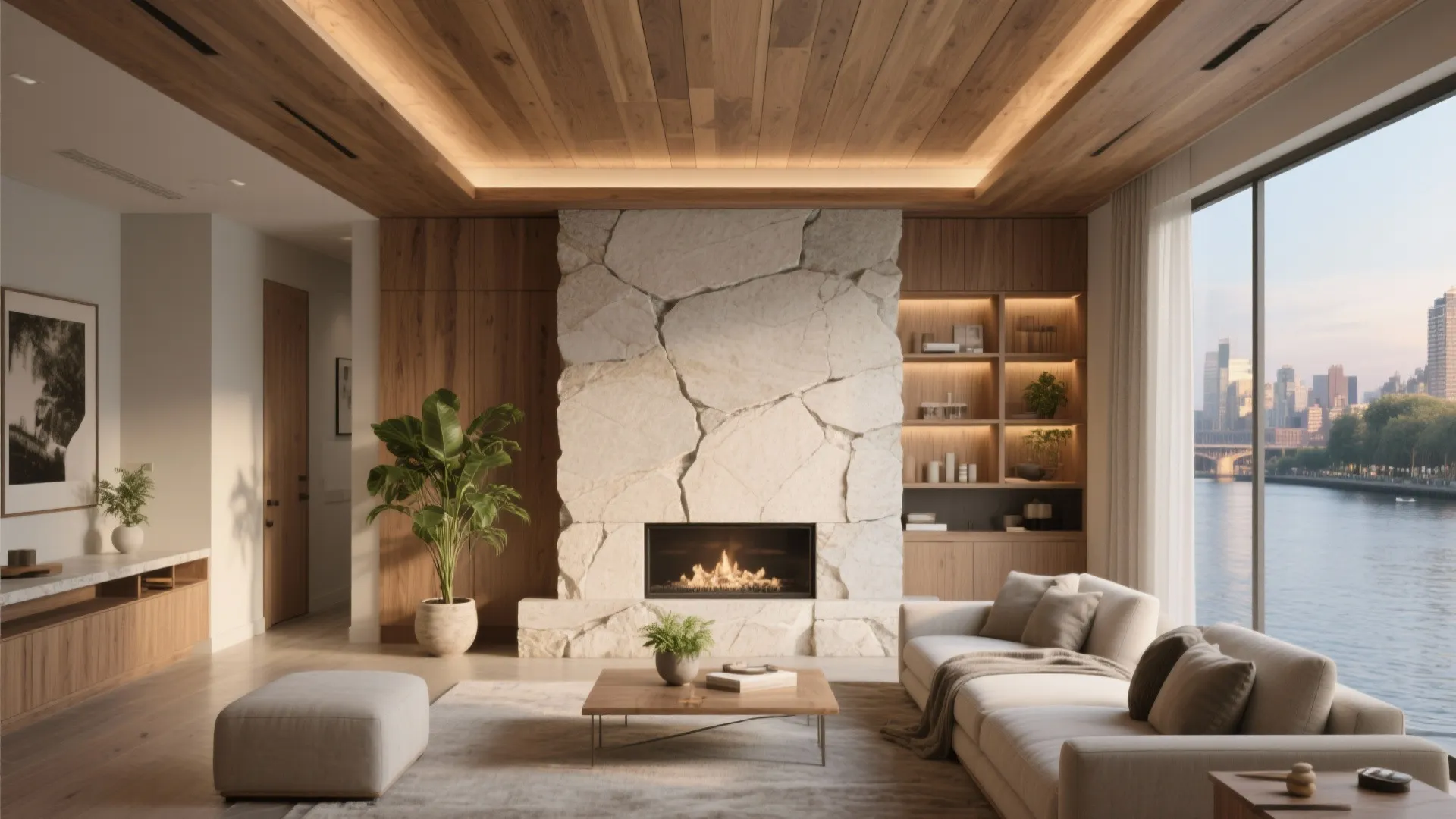 Textured Stone and Warm Wood: Quiet Material Drama