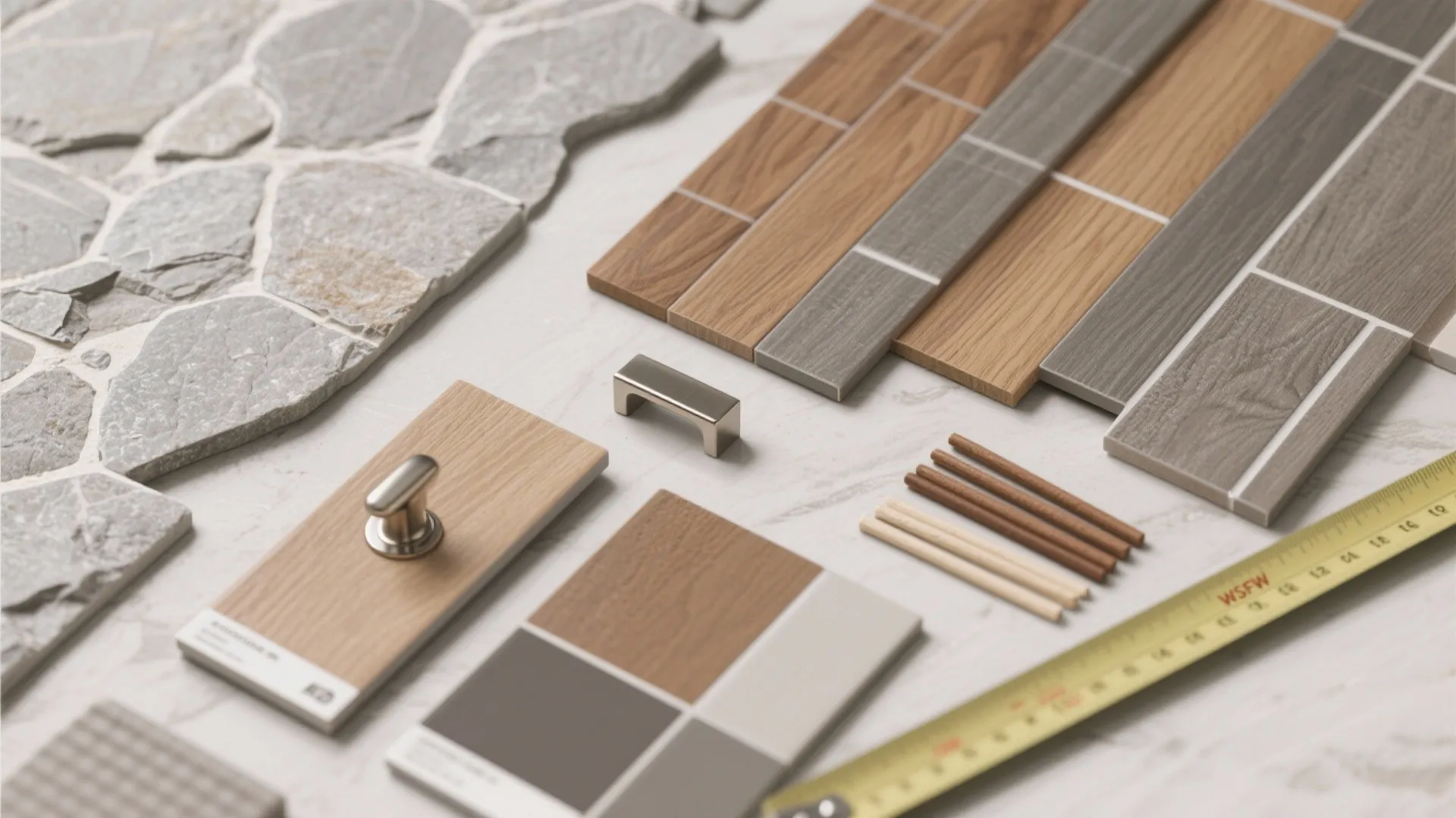 Warm Stone Meets Wood-Look Porcelain