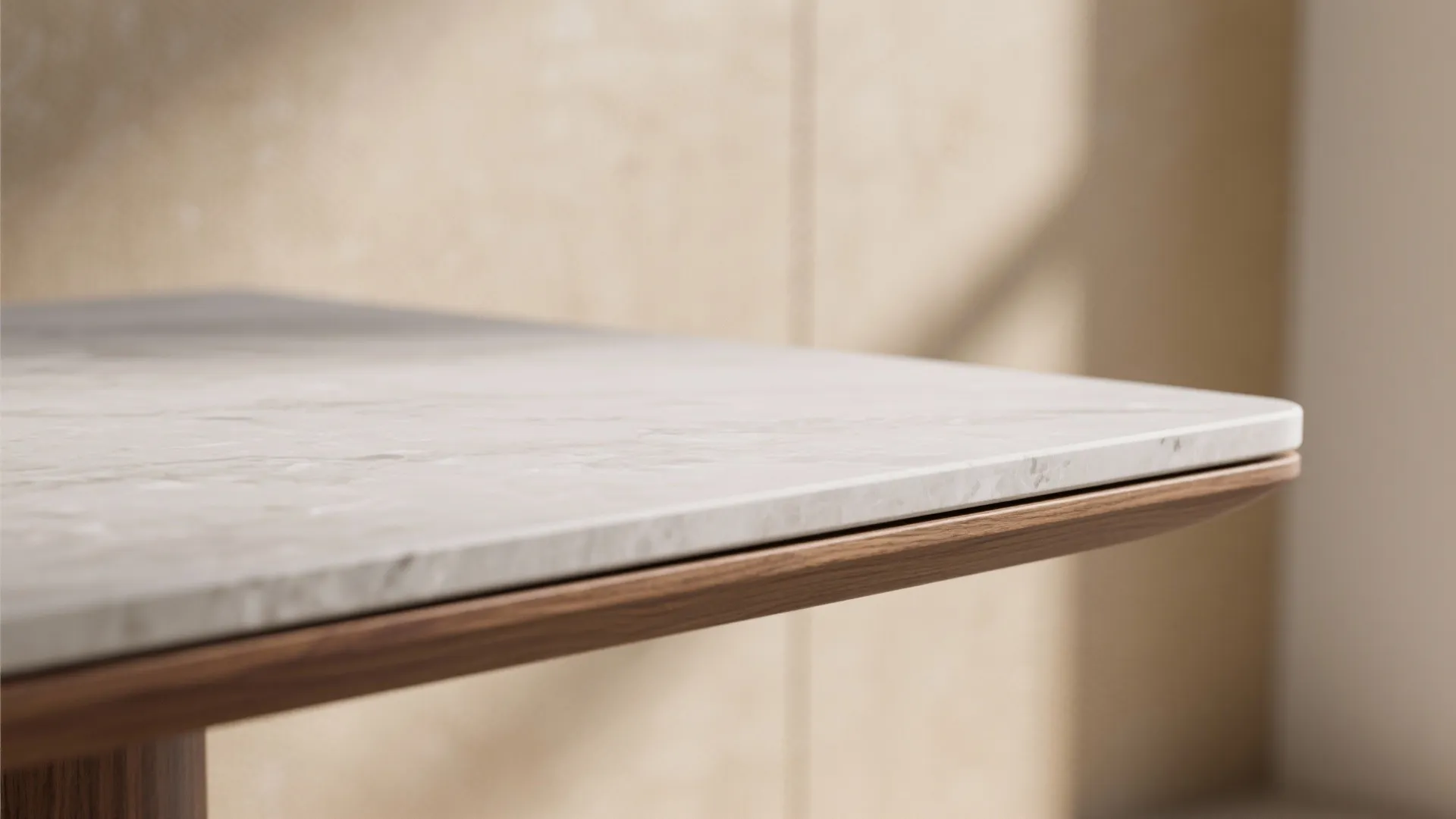 Material Mix: Stone Tops, Wood Accents, and Textured Paint