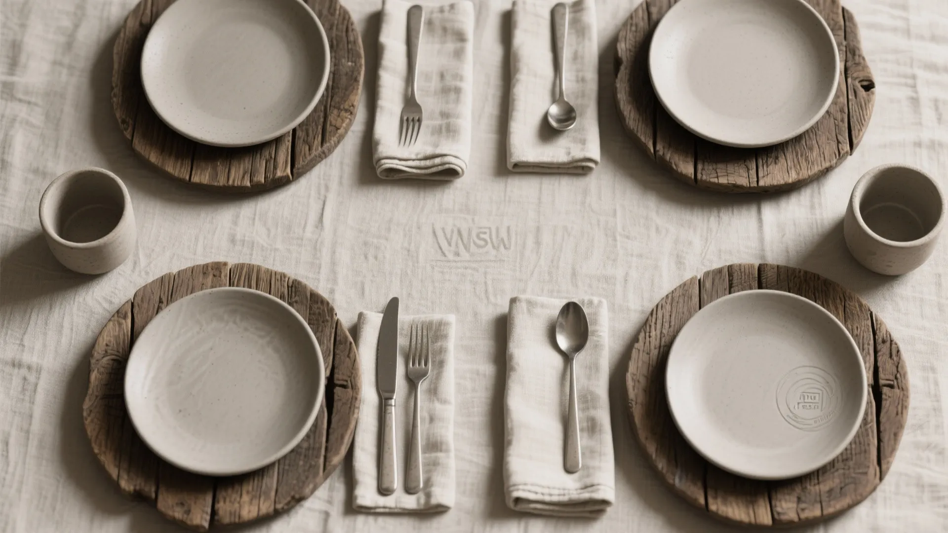 3. Mix of modern and rustic tableware