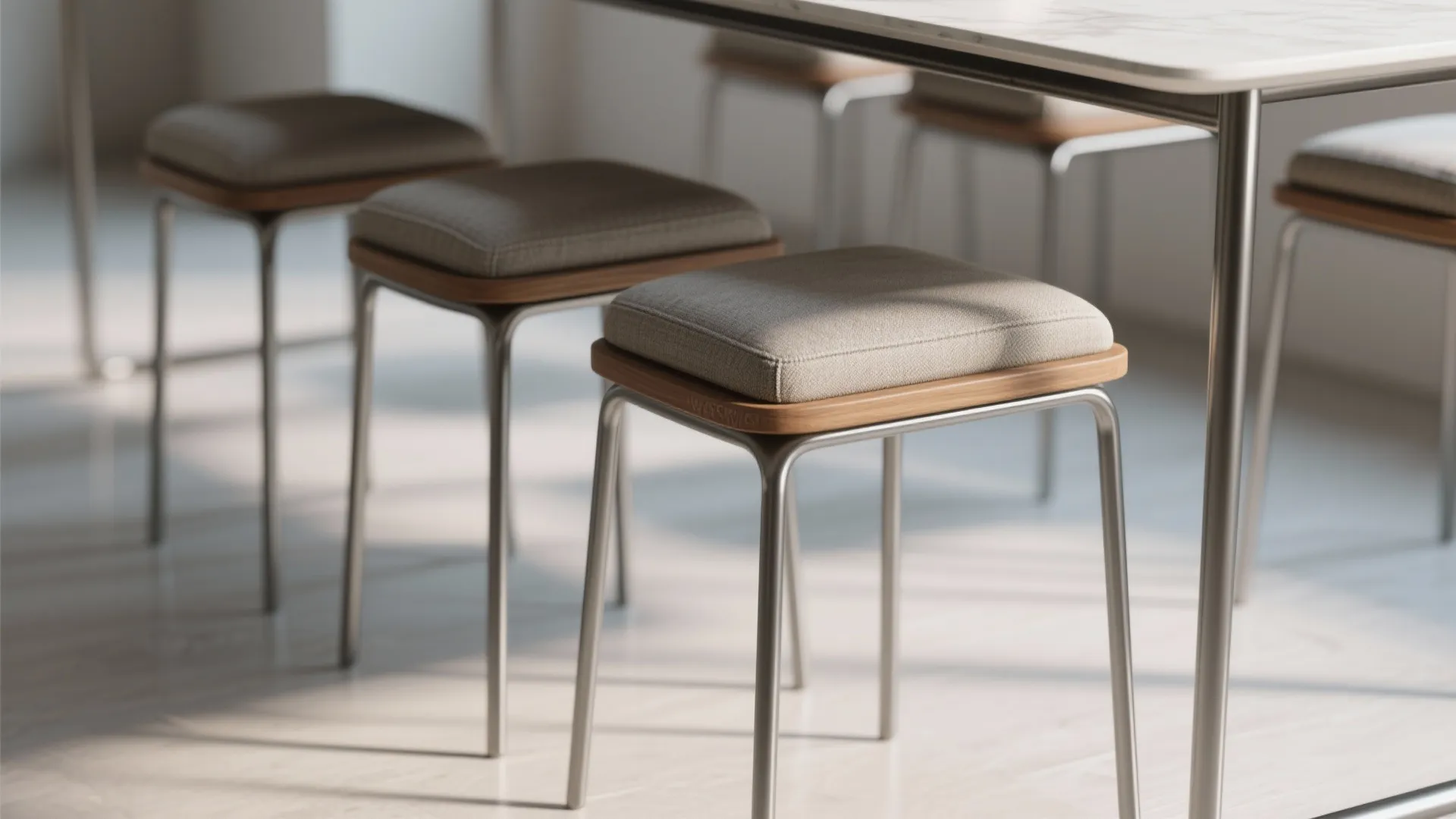 4. Swap chairs for stools or benches
