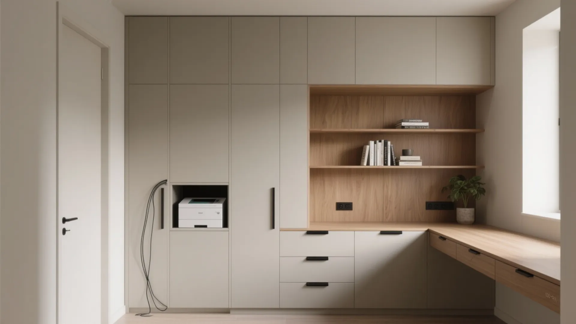 [Section: Inspiration 1] Minimalist storage wall that hides clutter
