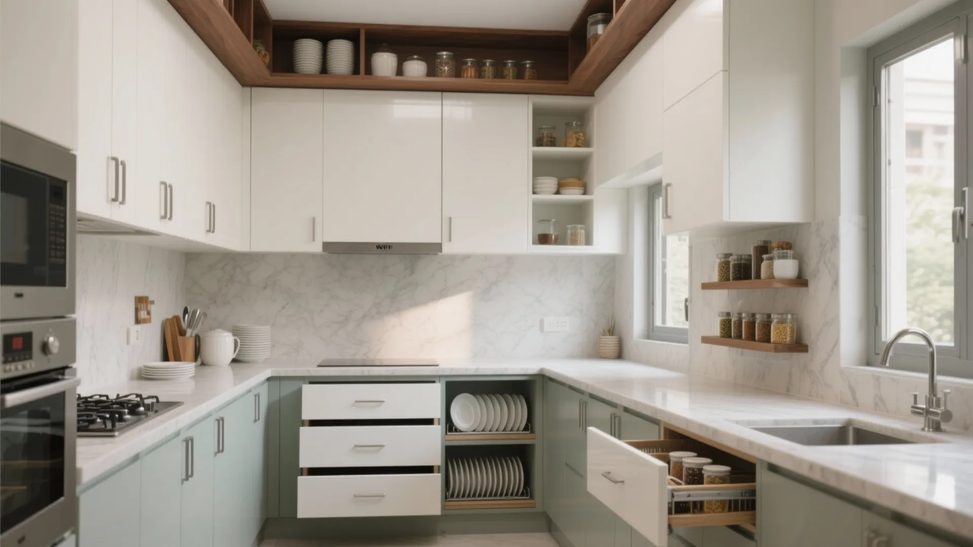 Minimalist Kitchen Storage, Made for a 2 BHK