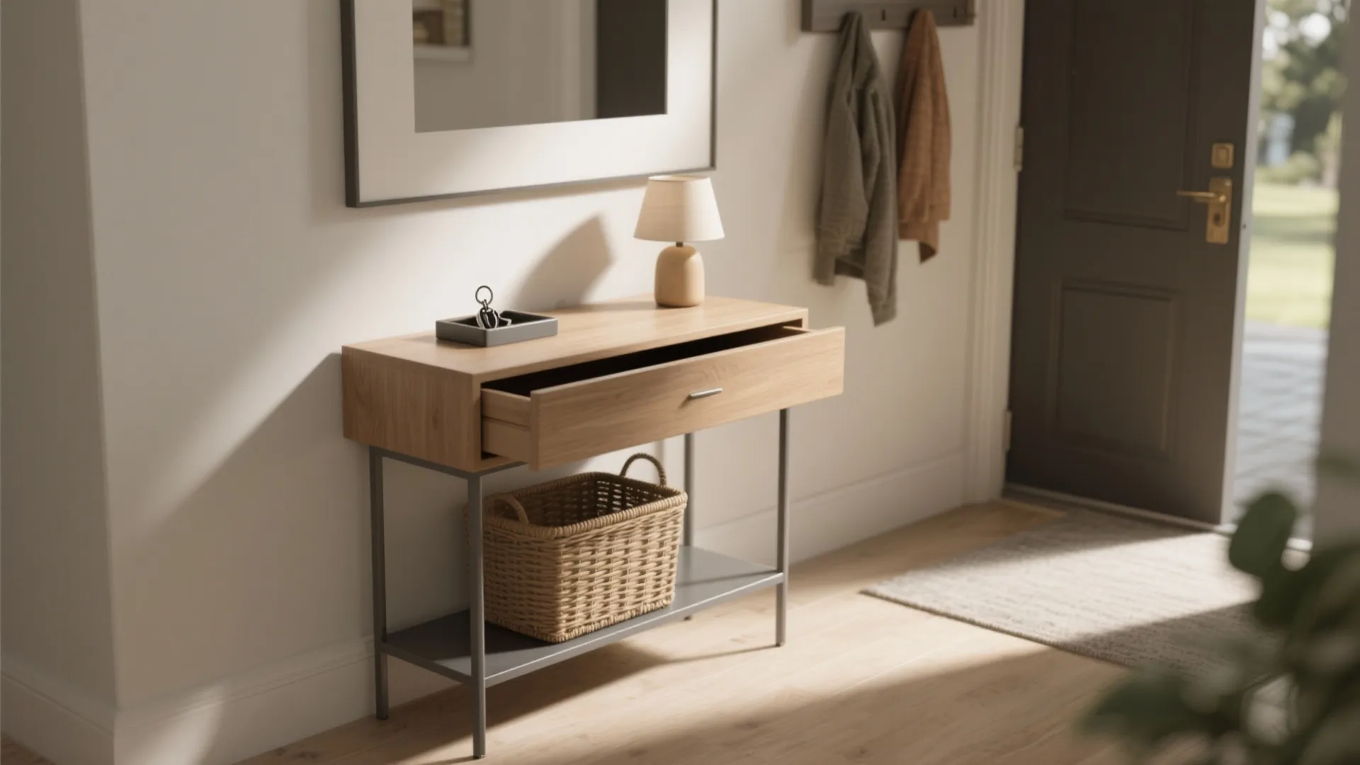 Storage-focused accent table