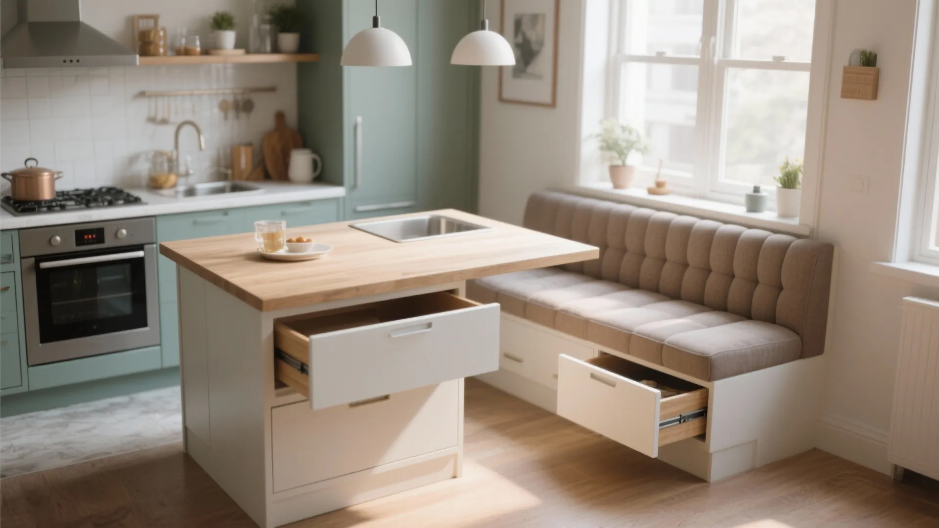 2. Built-in Storage Banquette