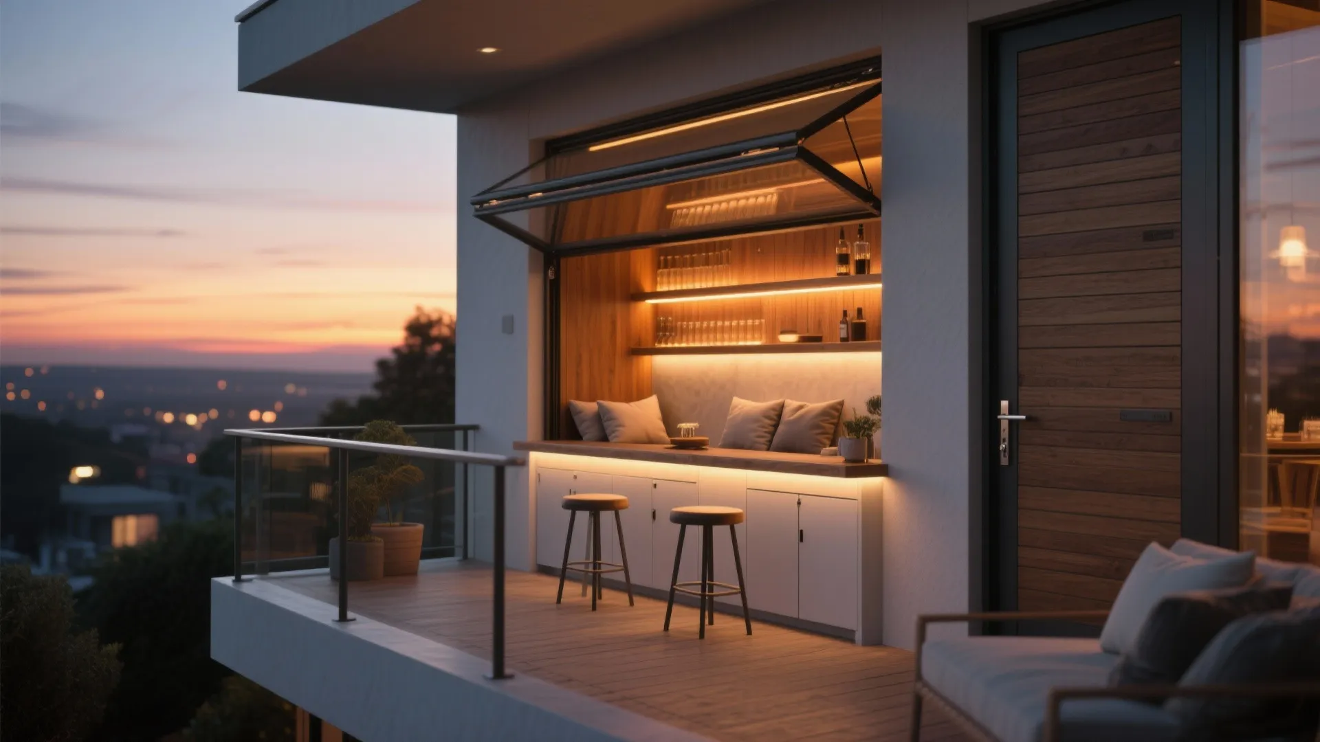 Multifunctional Edge: Storage, Bar, and Light