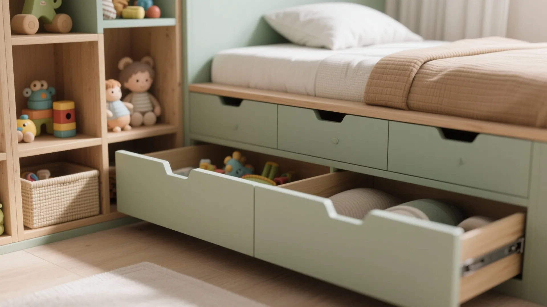 2. Built-in storage bed that doubles as a closet