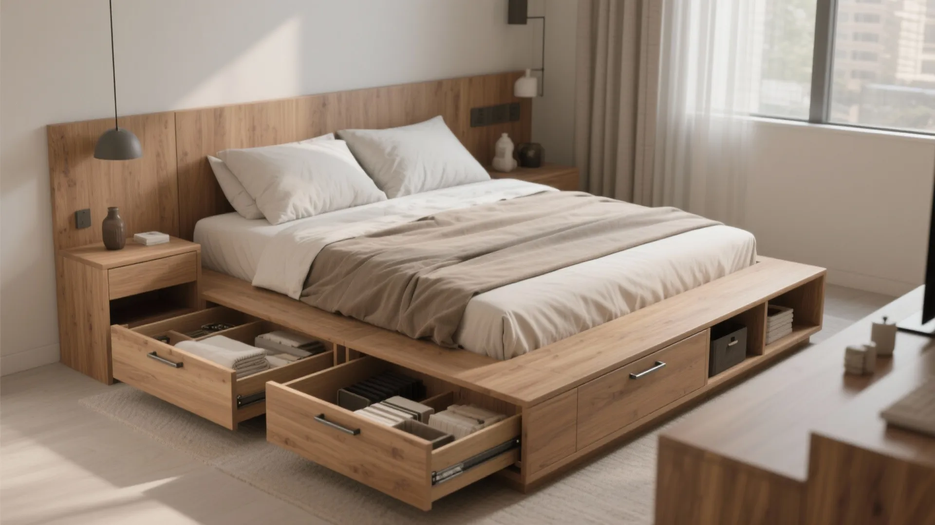 2. Multifunctional furniture that hides clutter