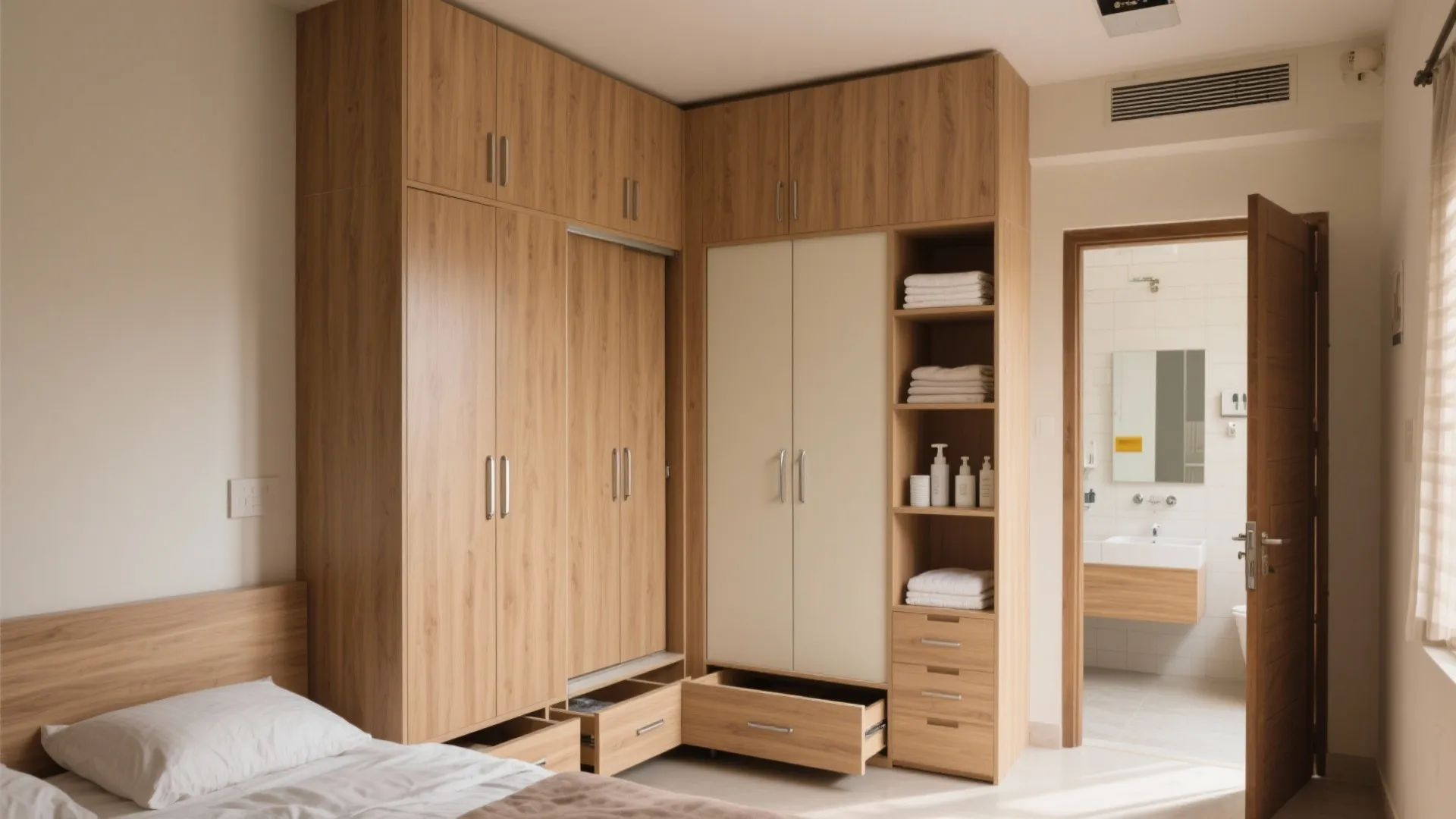 Storage that works: sliding wardrobes, under-bed, and tall niches