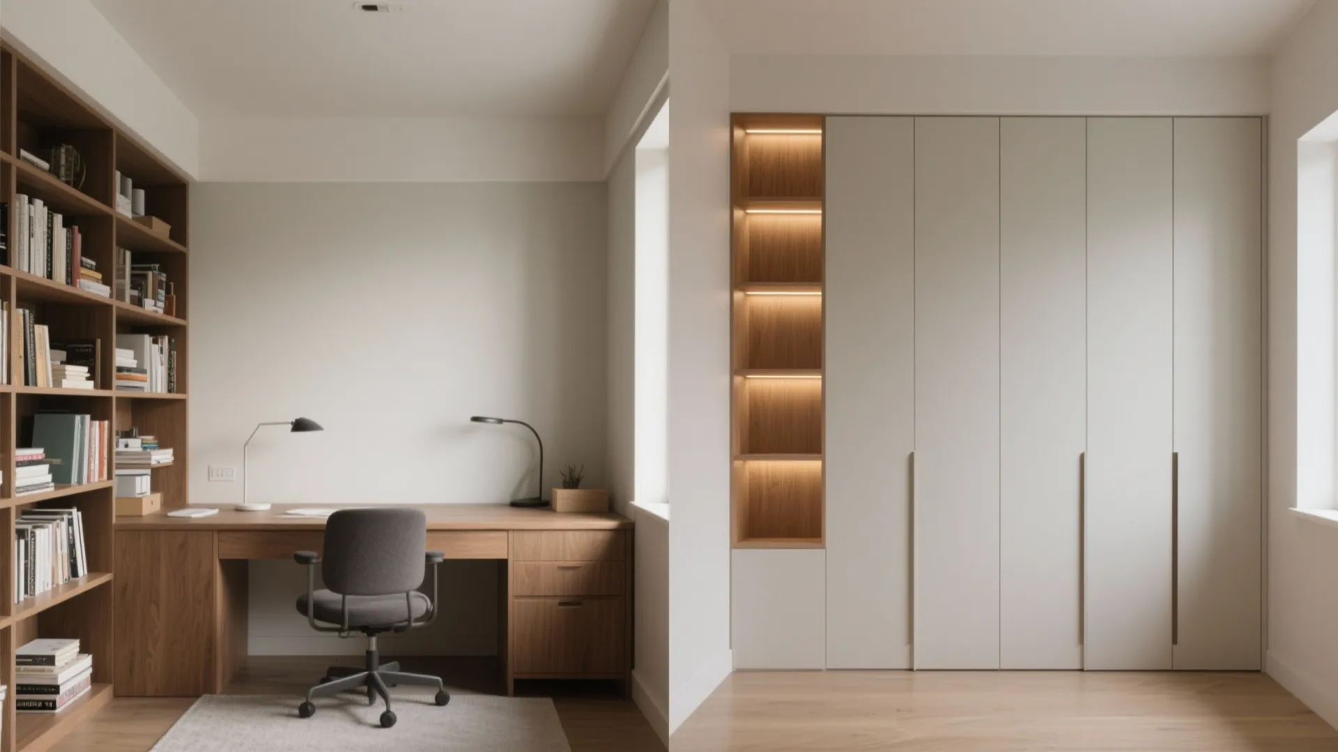 Minimalist storage that disappears into the wall