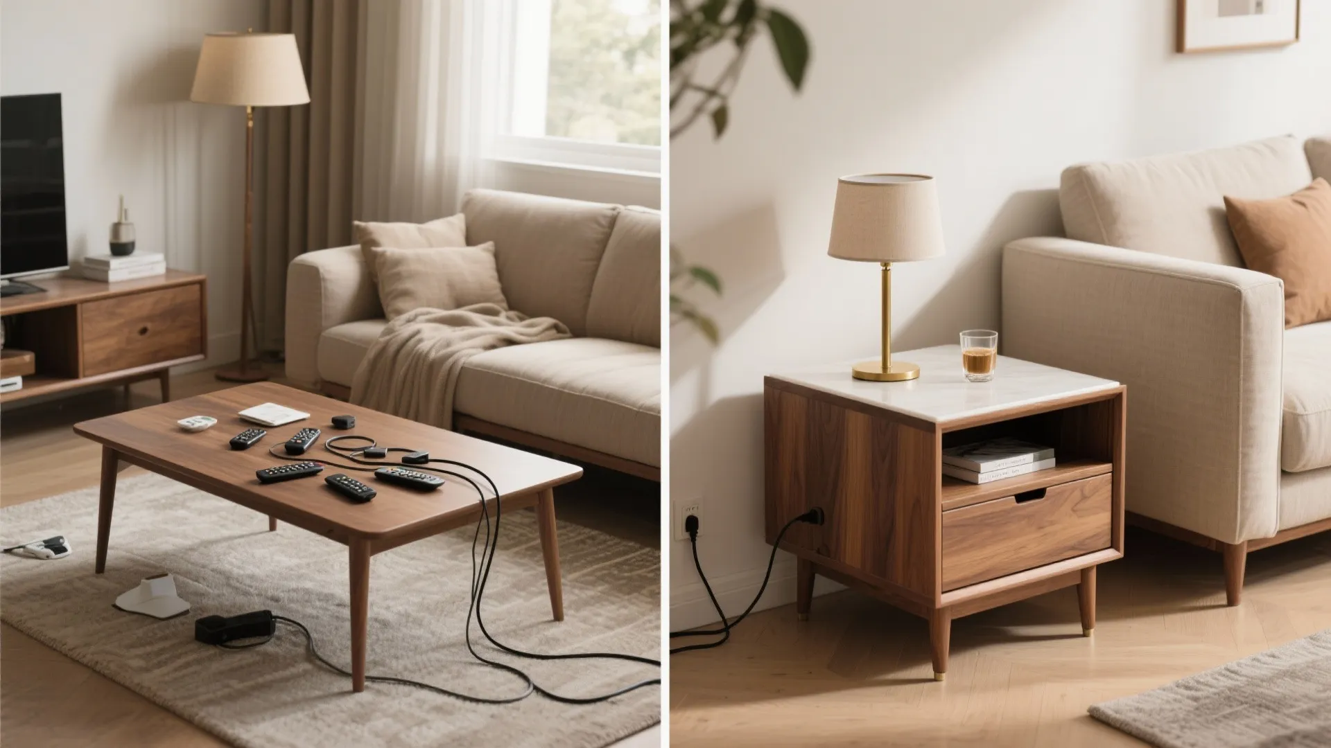 Storage Side Tables: Drawers, Doors, and Cord Control