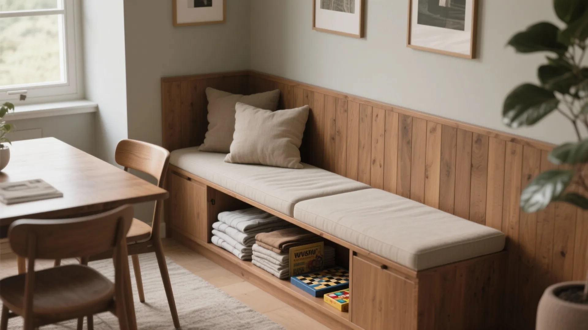 2. Bench seating with hidden storage