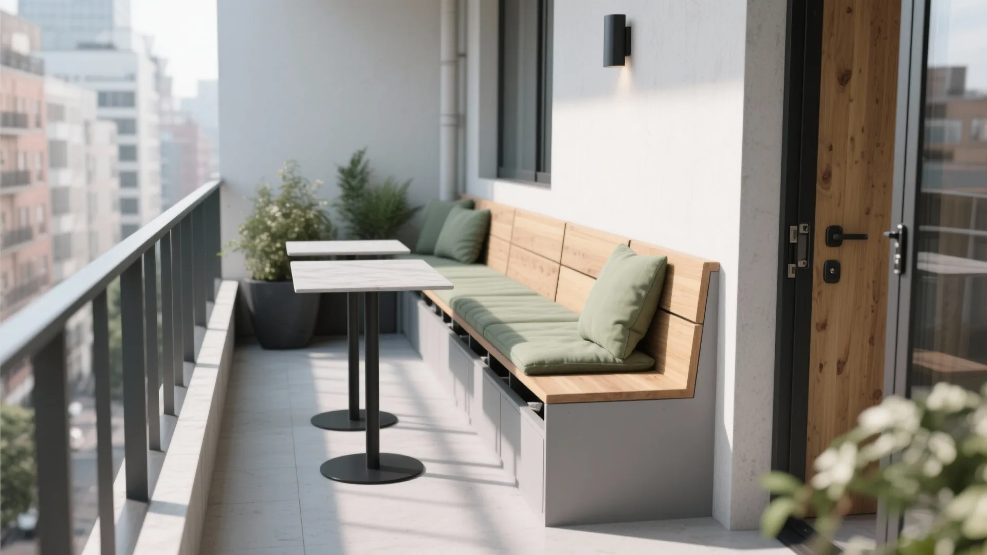 Minimalist storage bench that doubles as seating