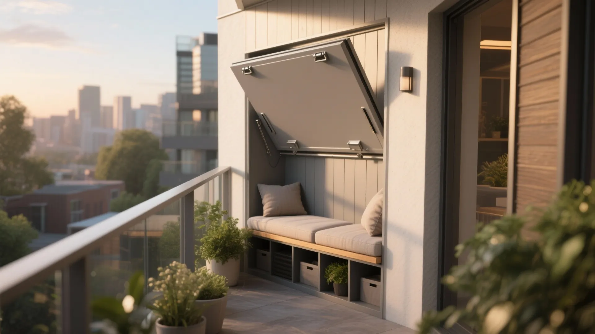 Built-In Storage Bench Drop Wall