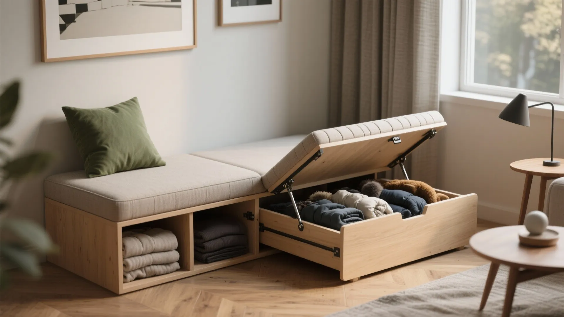 1. Multi-function seating that doubles as storage
