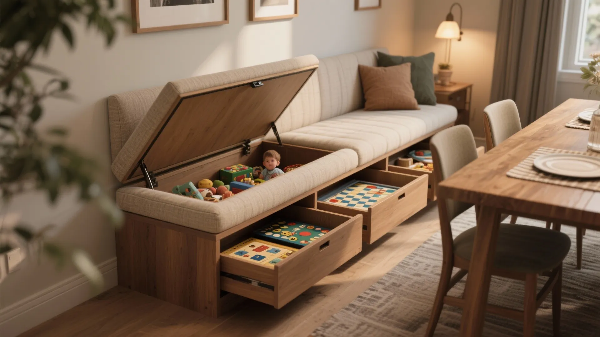 4. Multi-purpose storage bench