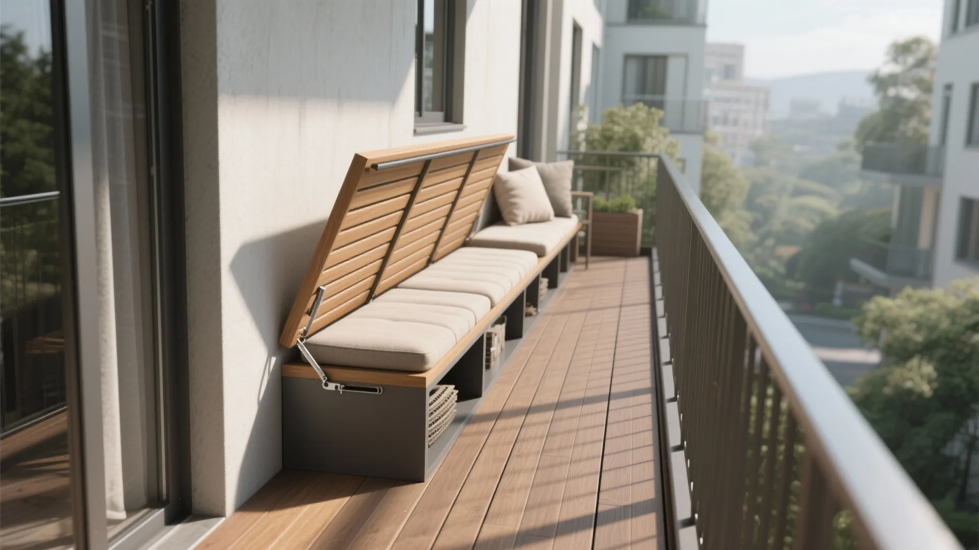 Built-In Bench with Hidden Storage