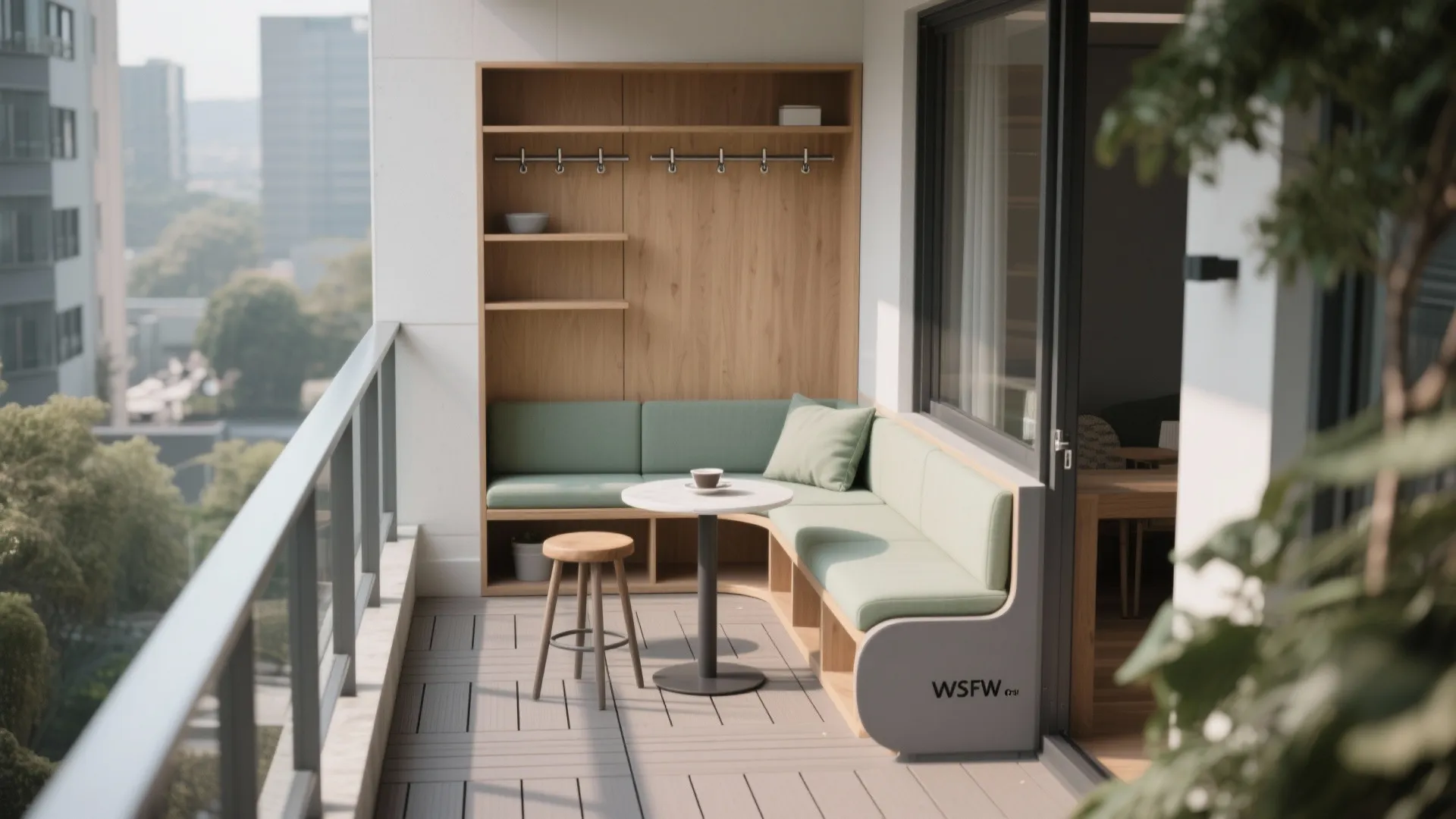 Small Balcony Storage That Disappears