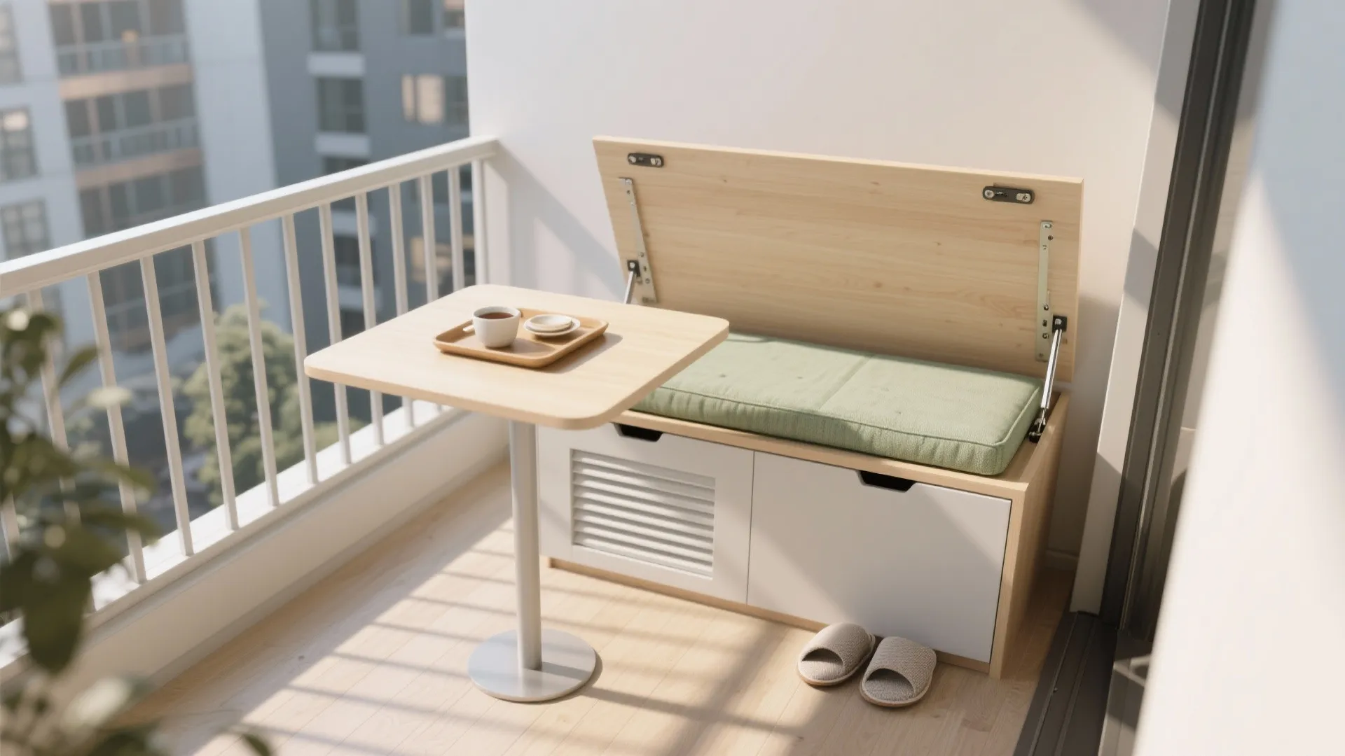 Minimalist storage seating that hides the mess