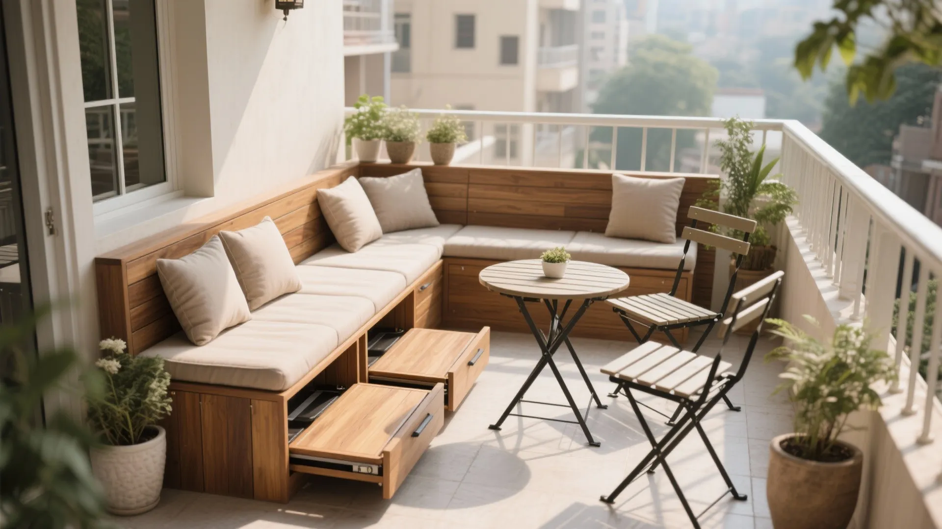 Compact seating that doubles as storage