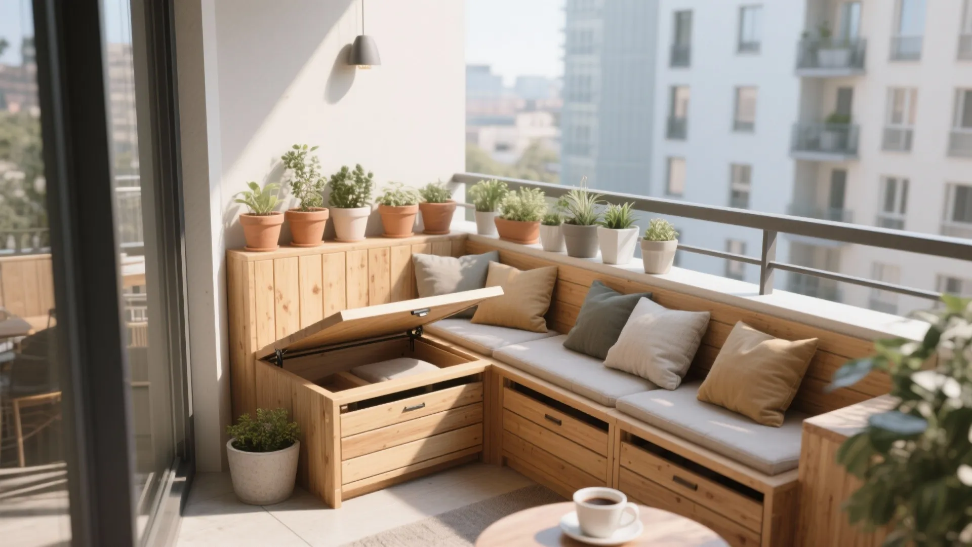 Compact Seating with Hidden Storage