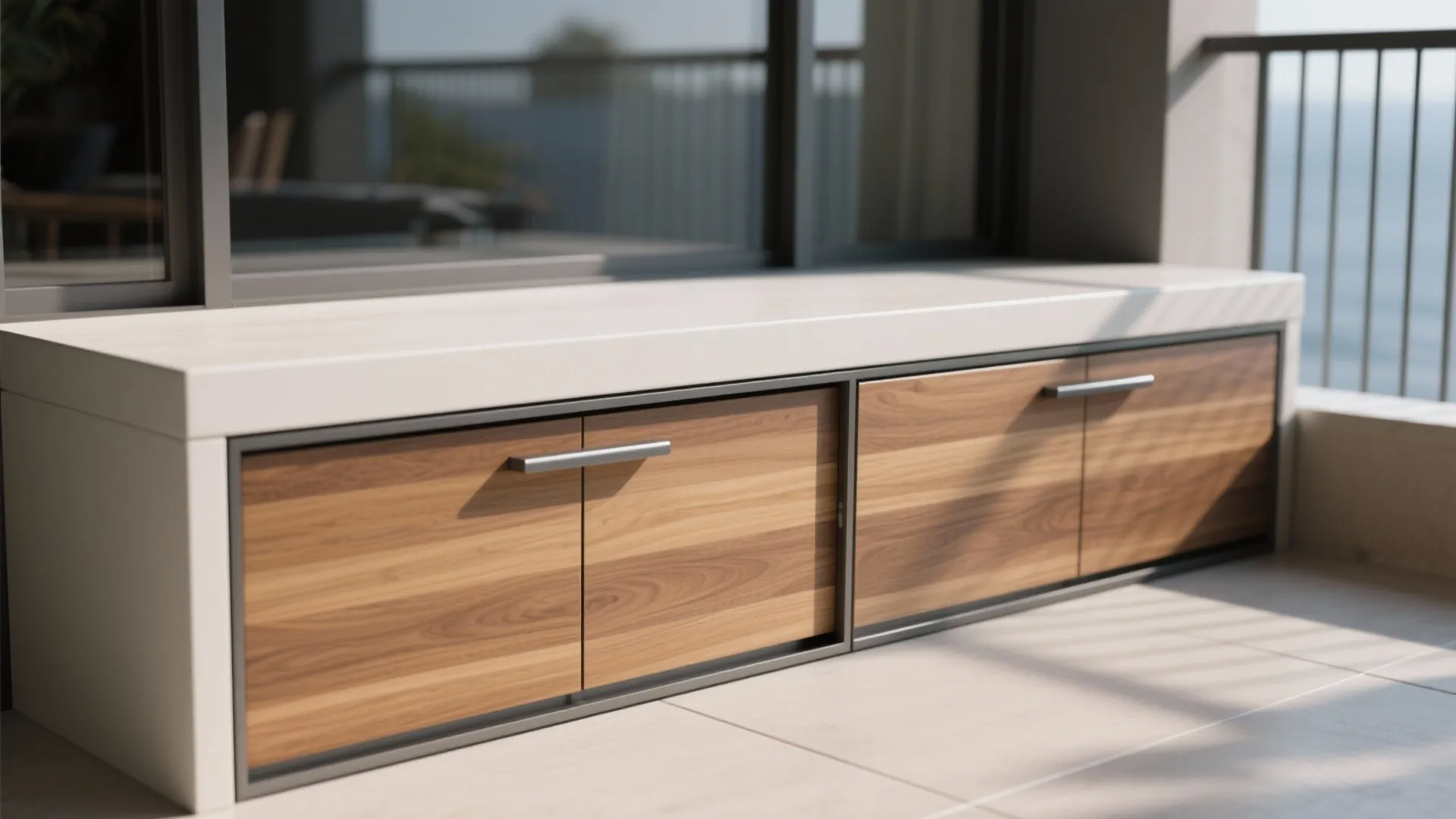 Minimalist storage for tiny balconies