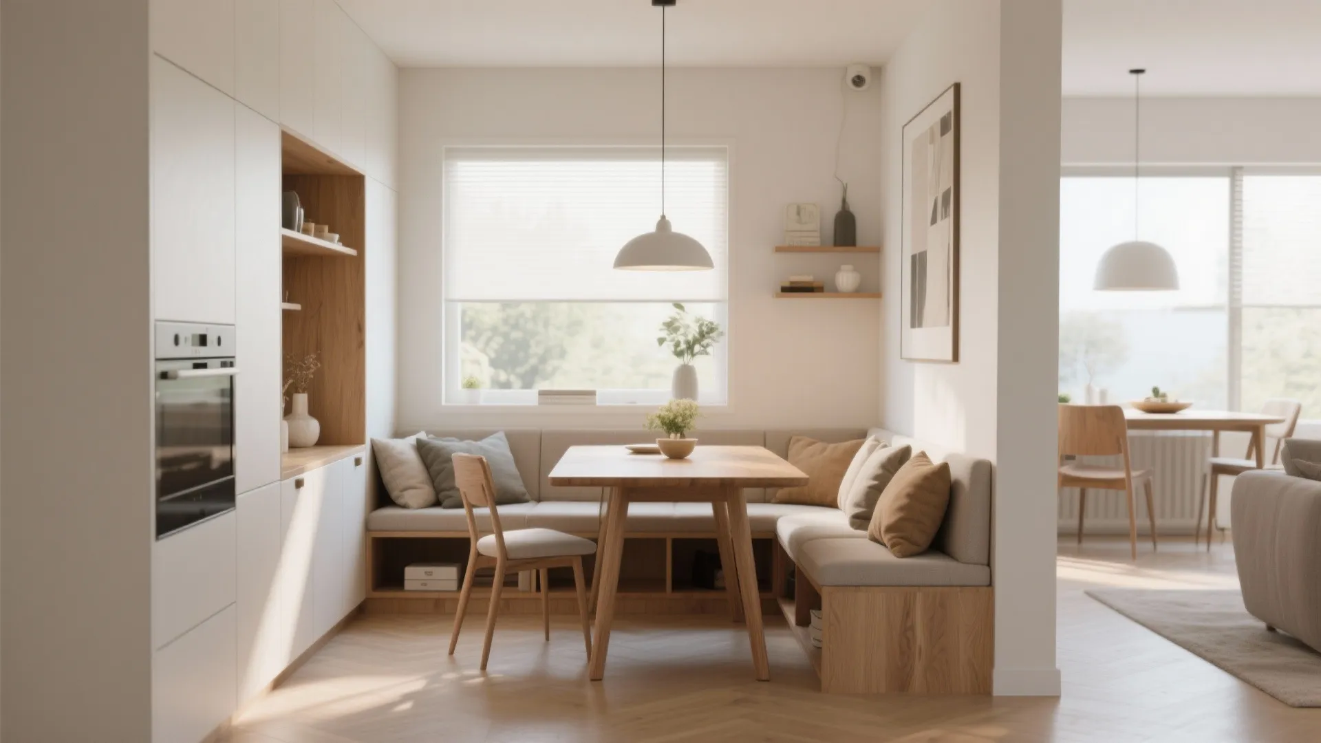 4. Built-In Storage Bench in Dining Area