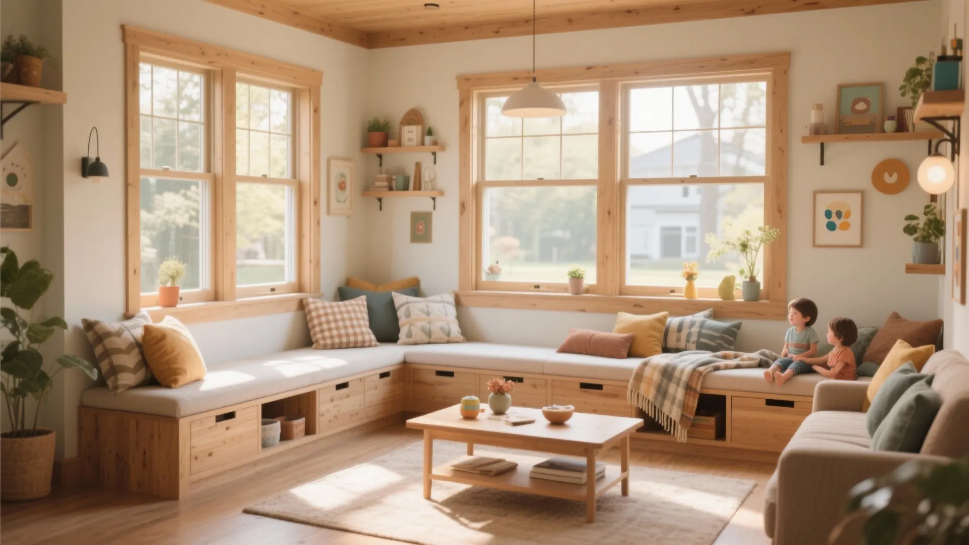 8. Integrated storage benches