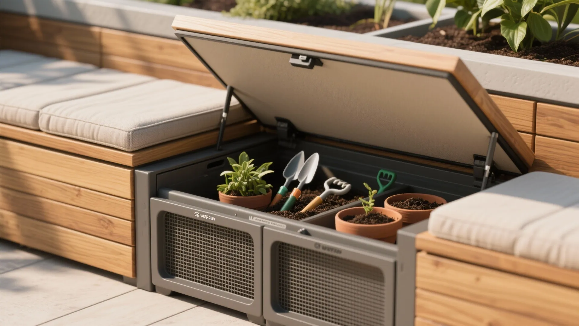 Modular benches with hidden storage