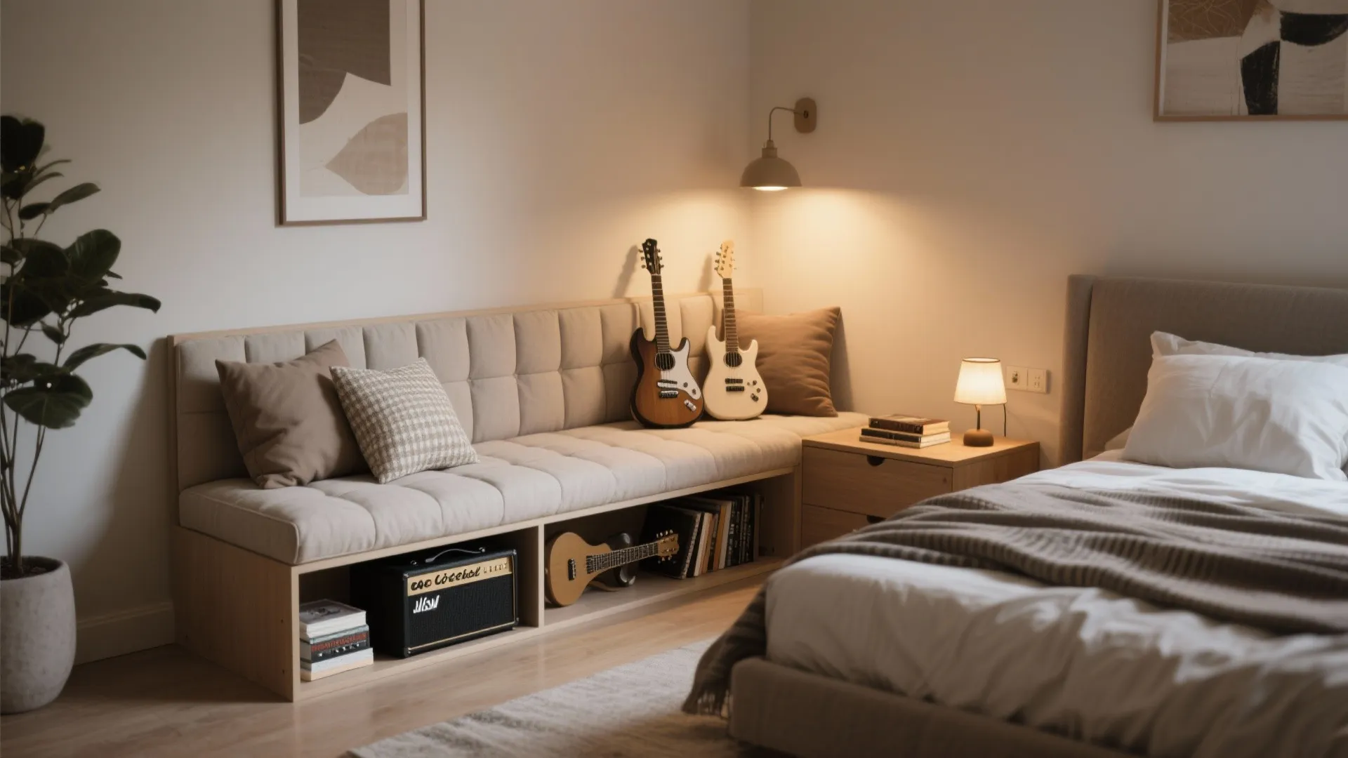 3. Multifunctional seating and storage bench