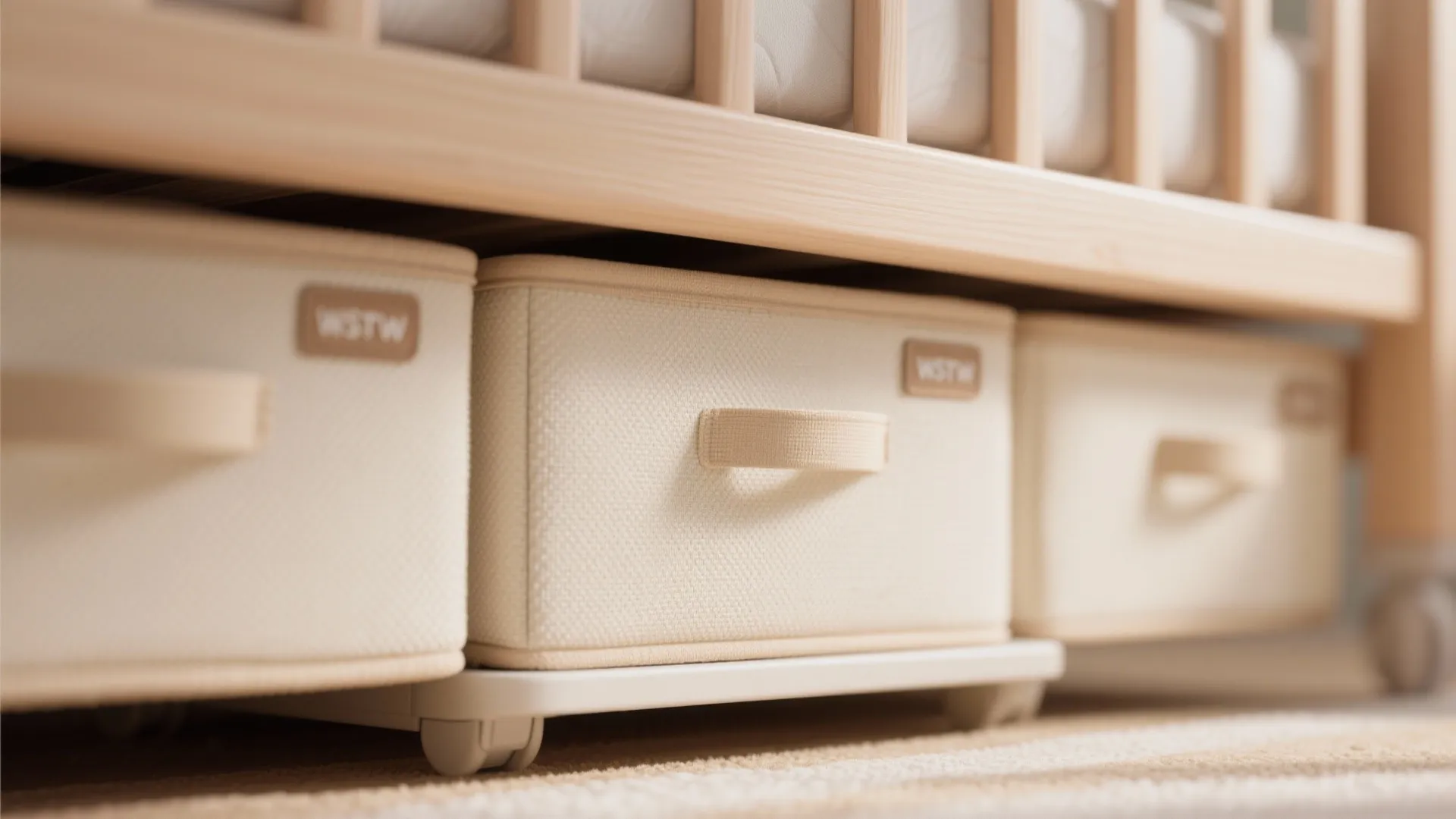 Under-crib storage + slim dresser combo
