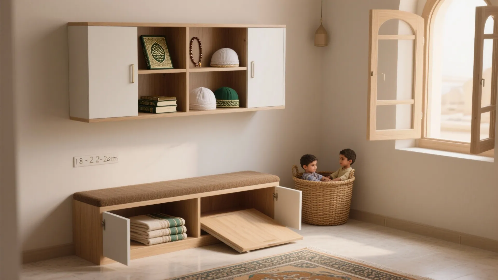 Minimalist storage for prayer essentials