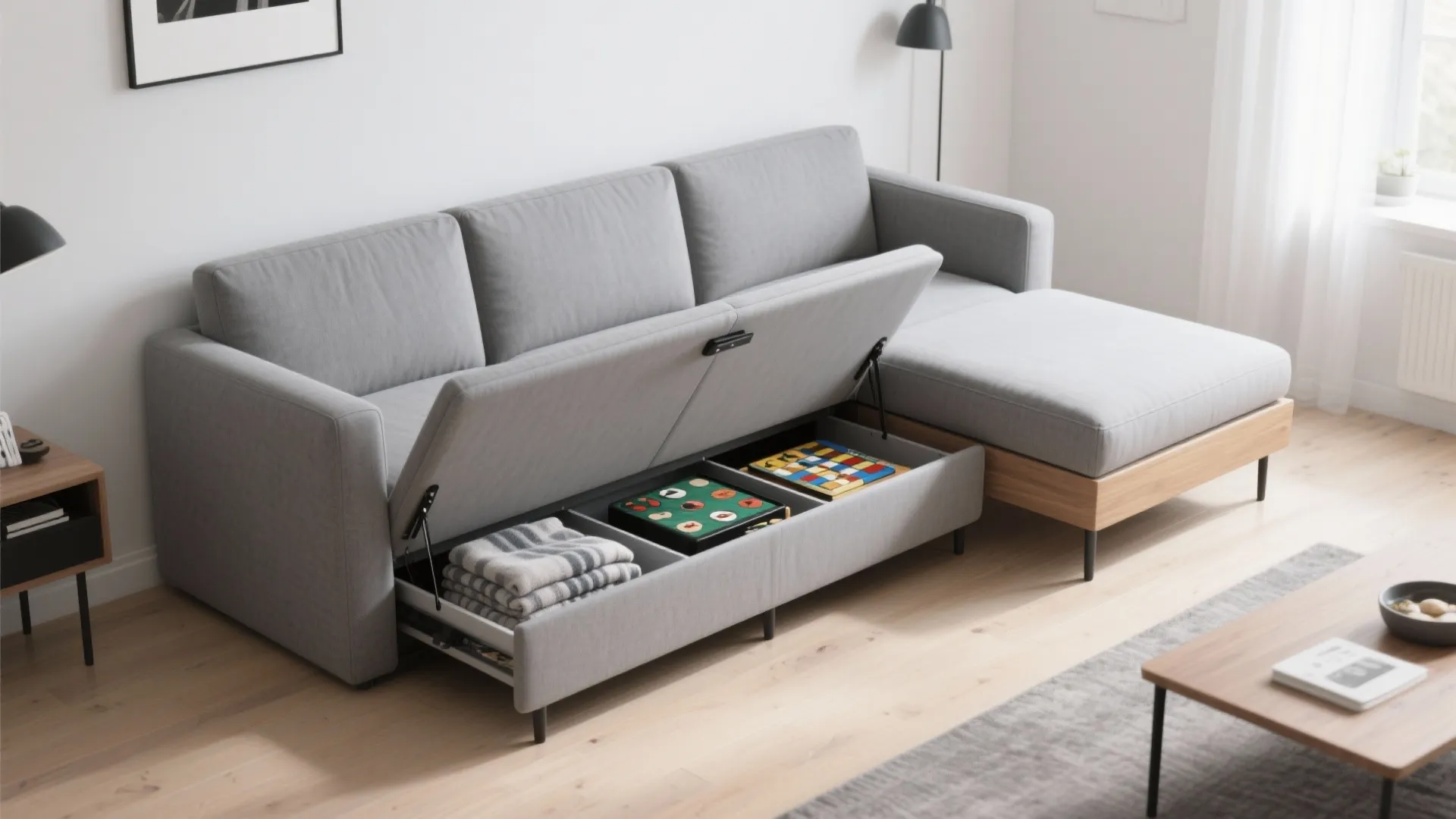 Dual-Purpose Chaise with Hidden Storage