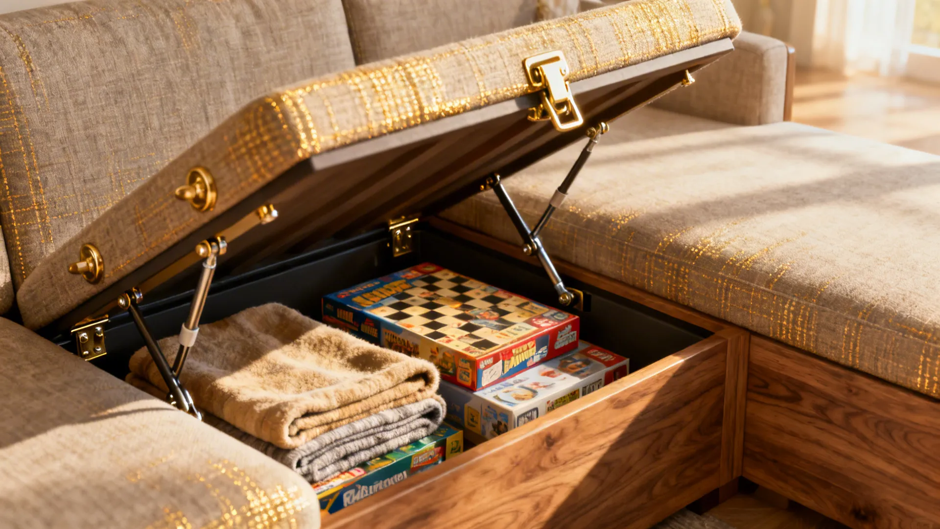 4. Integrate storage into the corner sofa