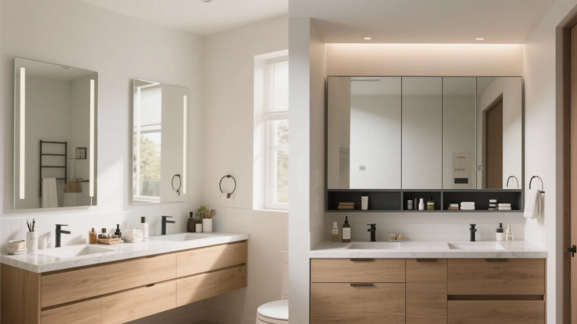 Mirrored Medicine Cabinets for Hidden Storage