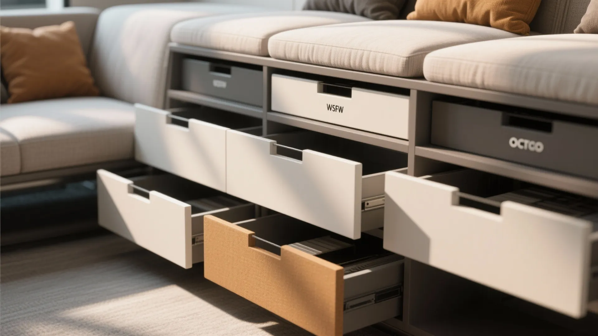 4. Couch with Built-in Storage