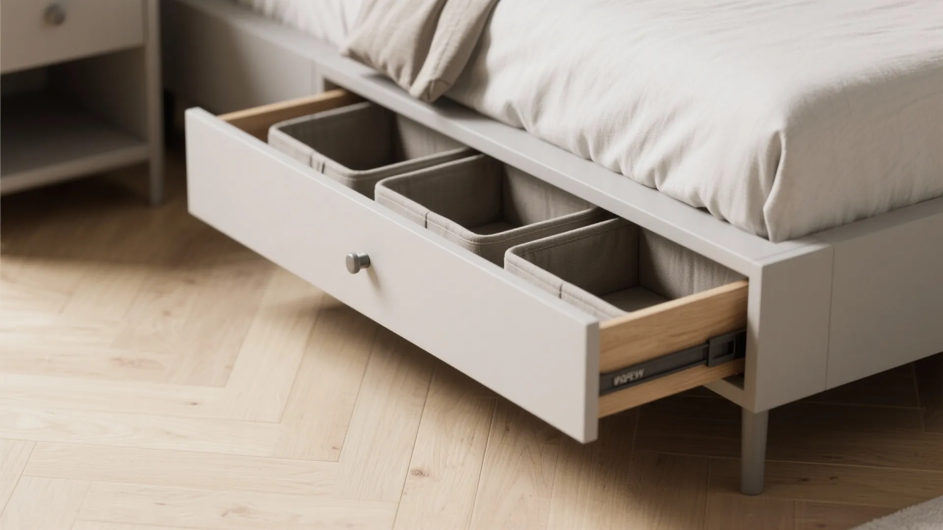 2) Storage queen: drawers, hydraulic lift, or under-bed bins