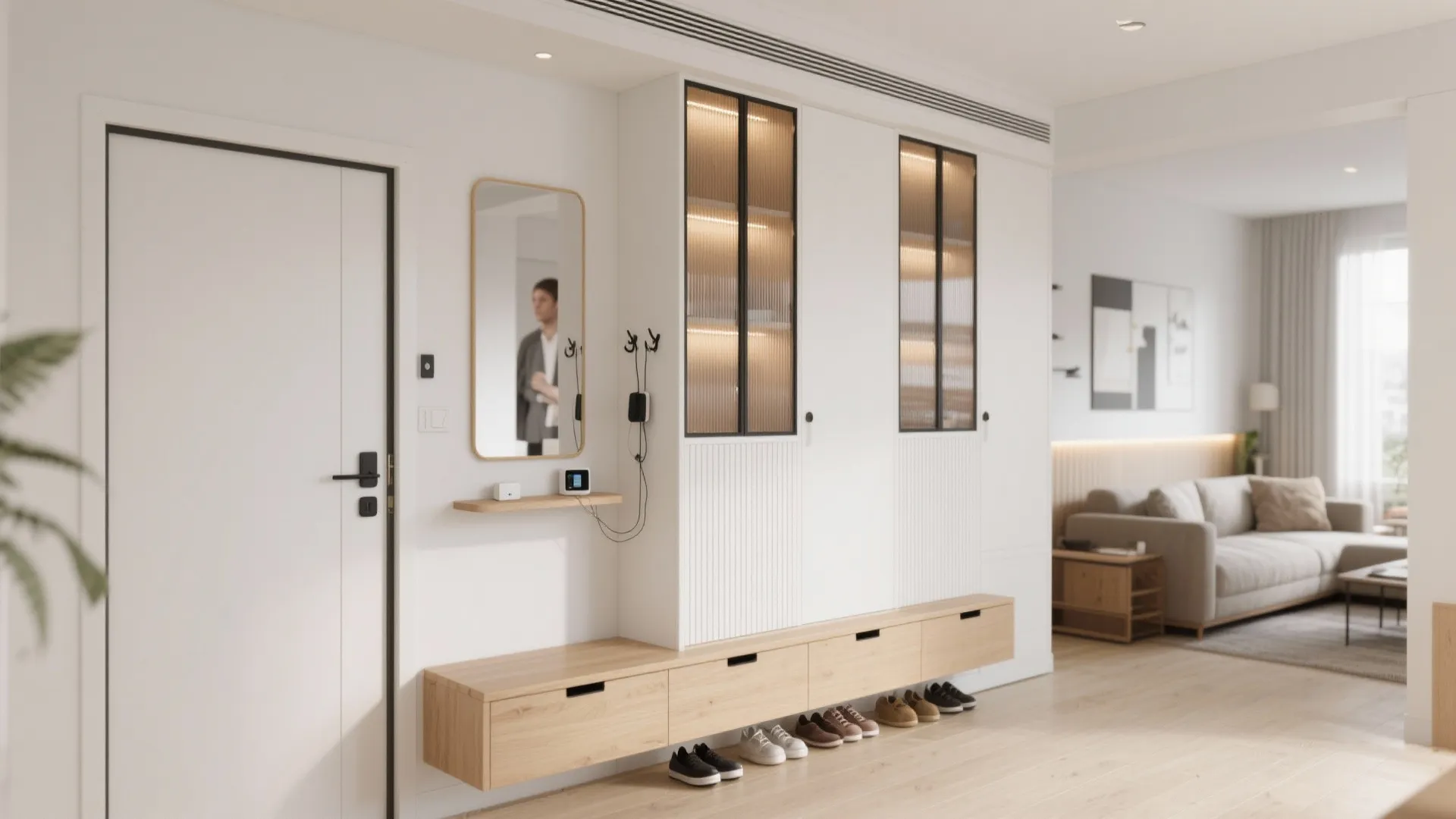 Vertical Storage Walls and a Smart Entryway