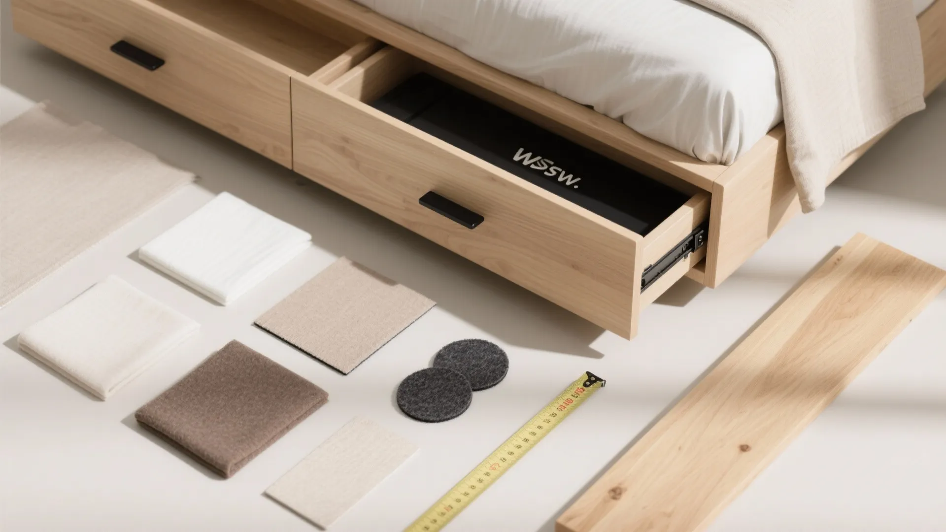 Minimalist Storage Queen: Drawers Under, Clutter Gone