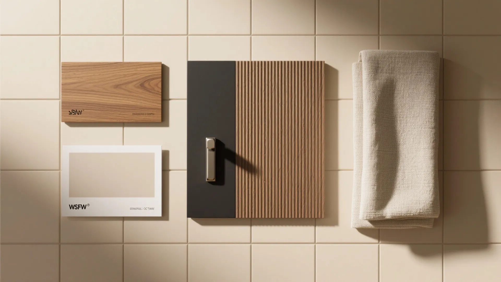 Built-in storage walls with Japandi calm