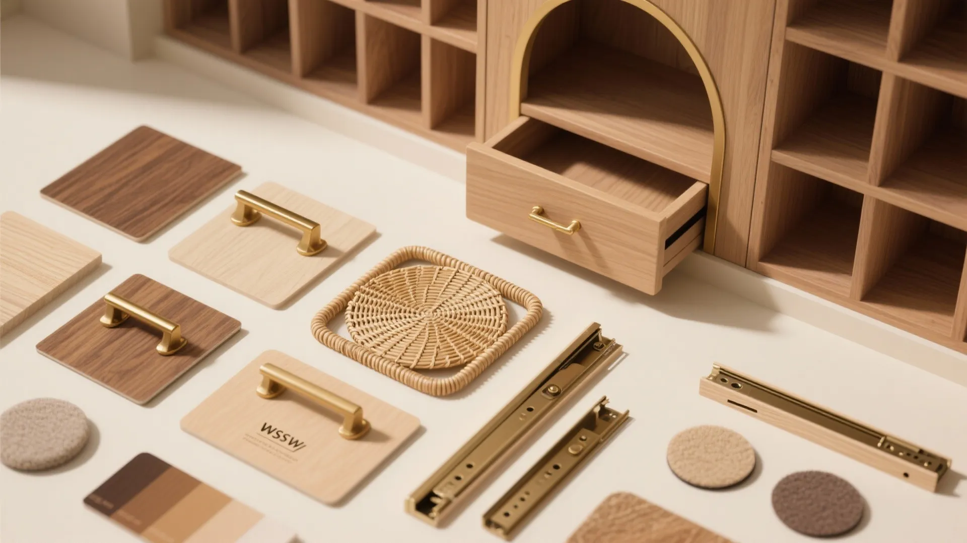 Arched storage wall: beauty that hides the bits and bobs