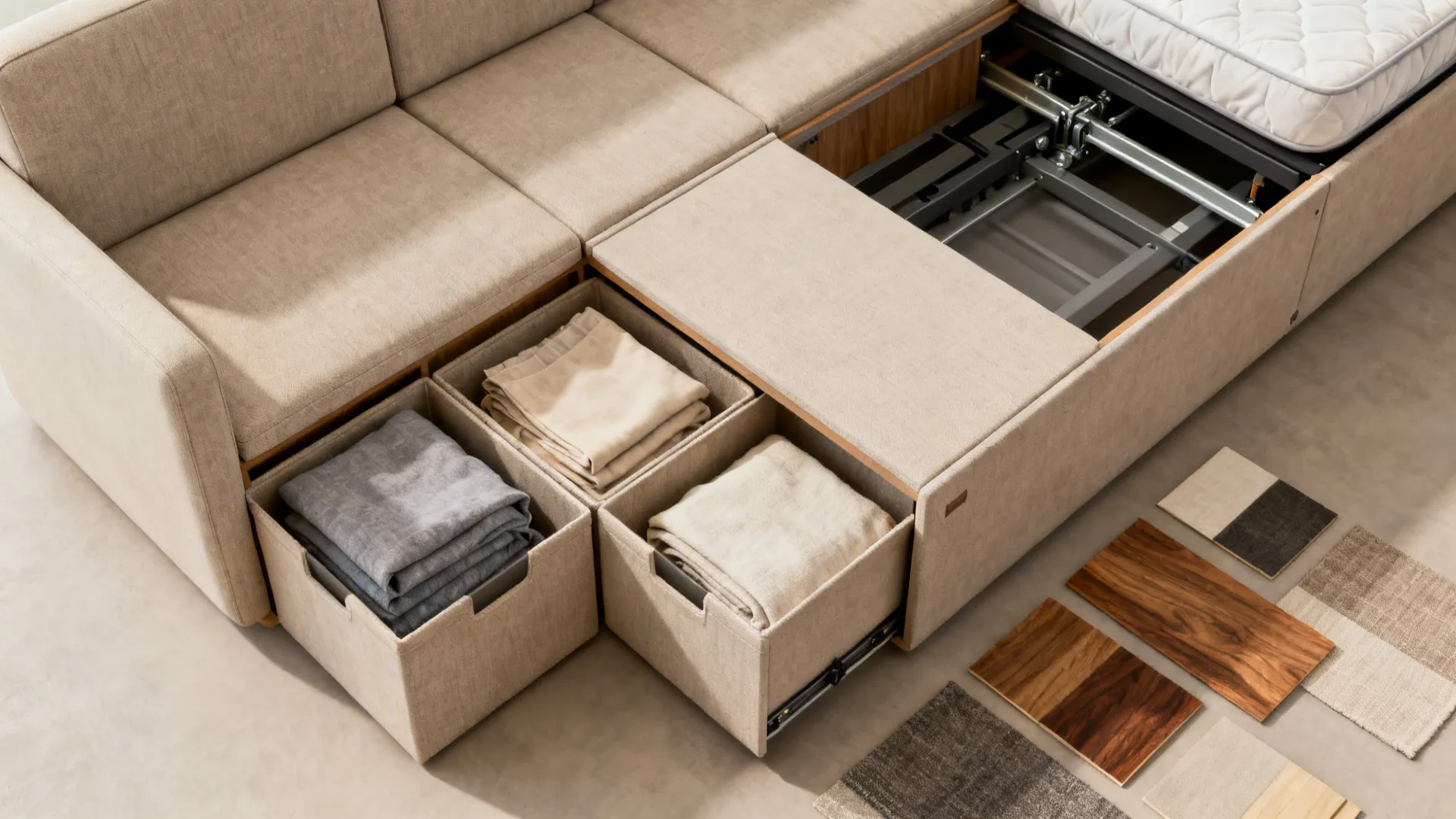 4. Storage-integrated single sofa bed