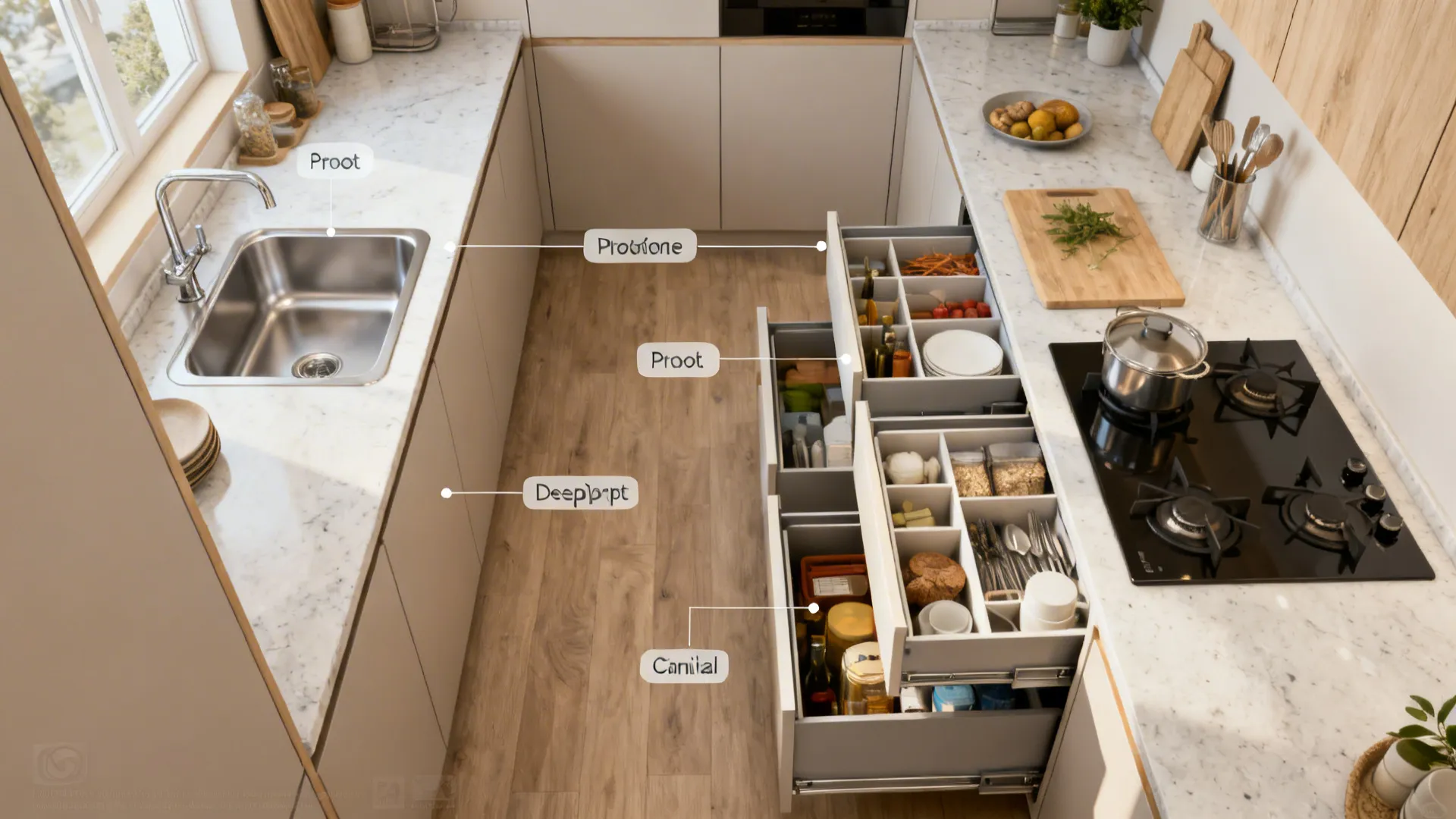 Minimalist storage for calm cooking