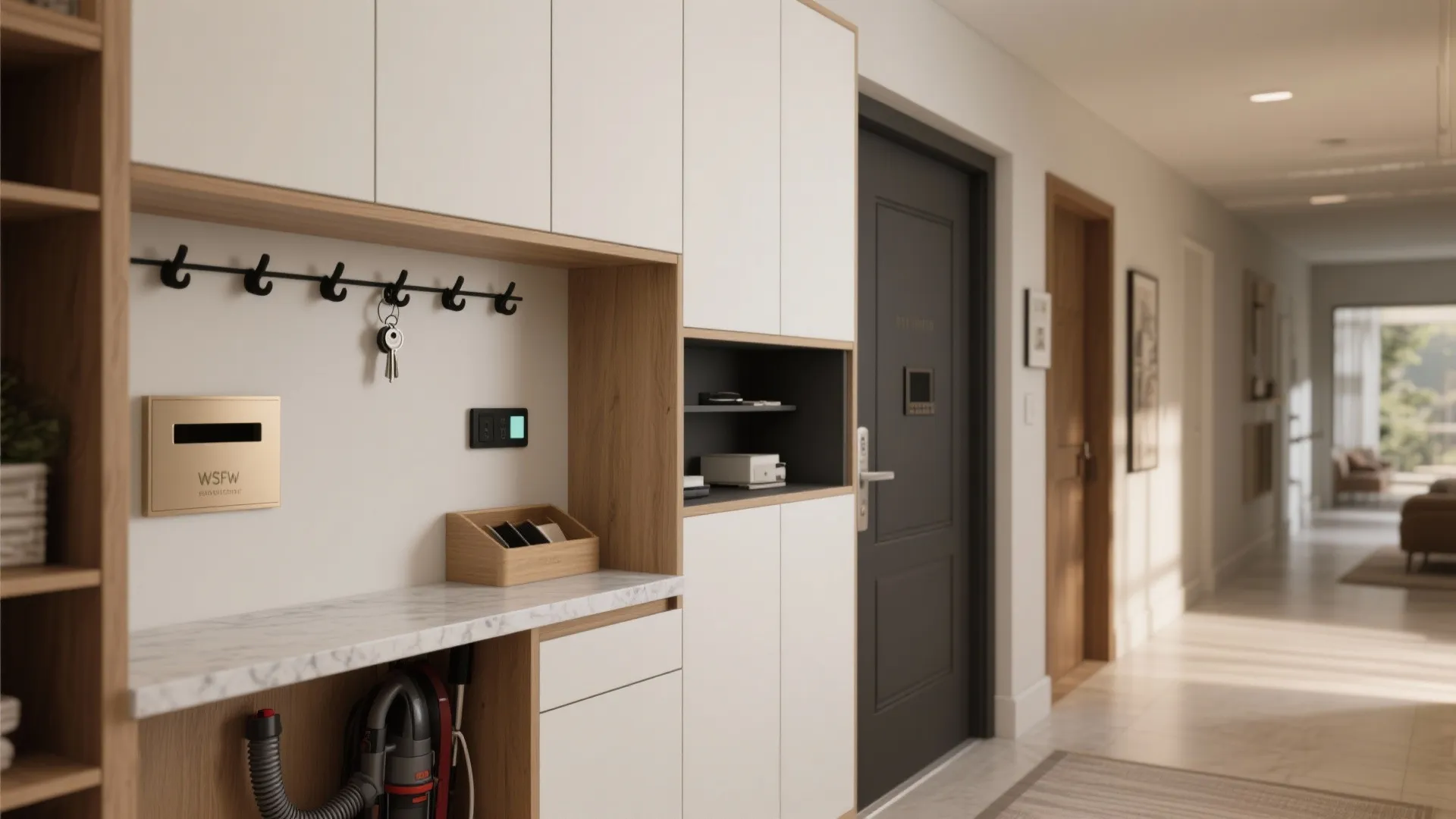 Full-Height Storage Wall and an Entry “Command Center”