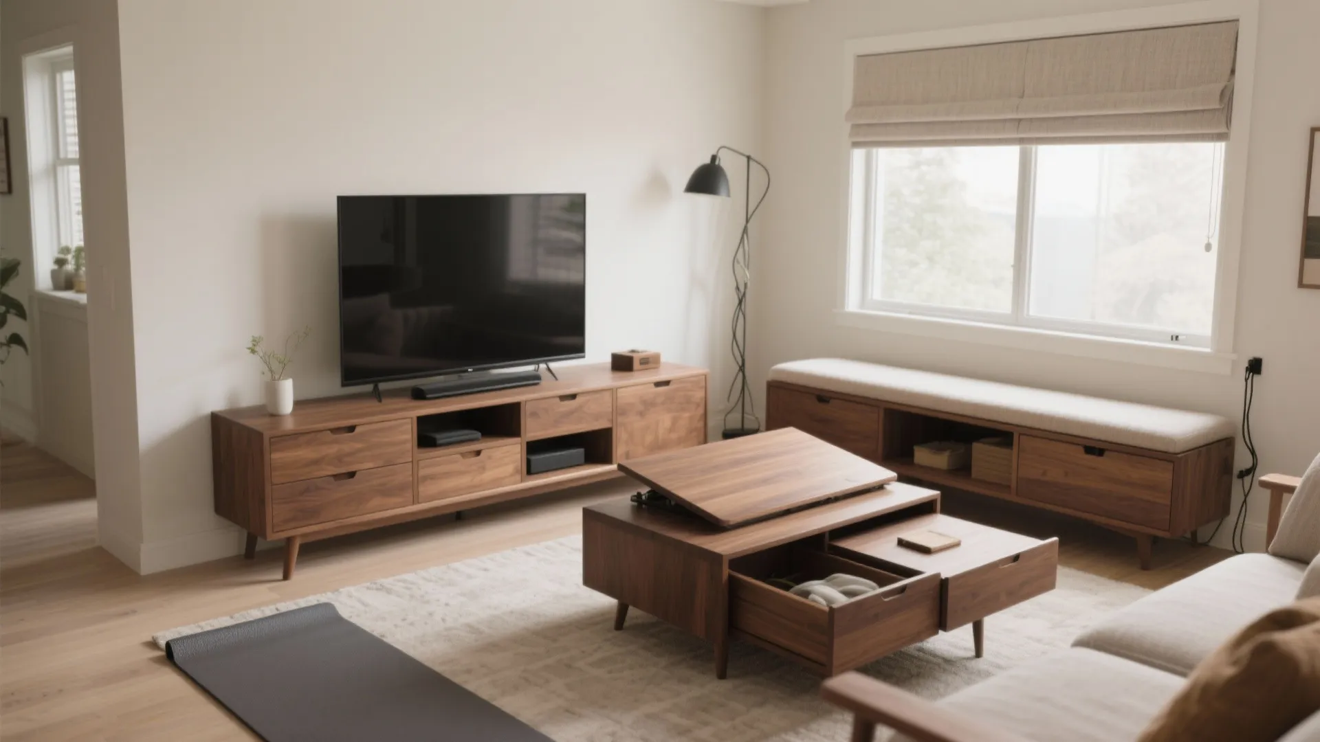 Flexible, Storage-Rich Furniture Around the TV